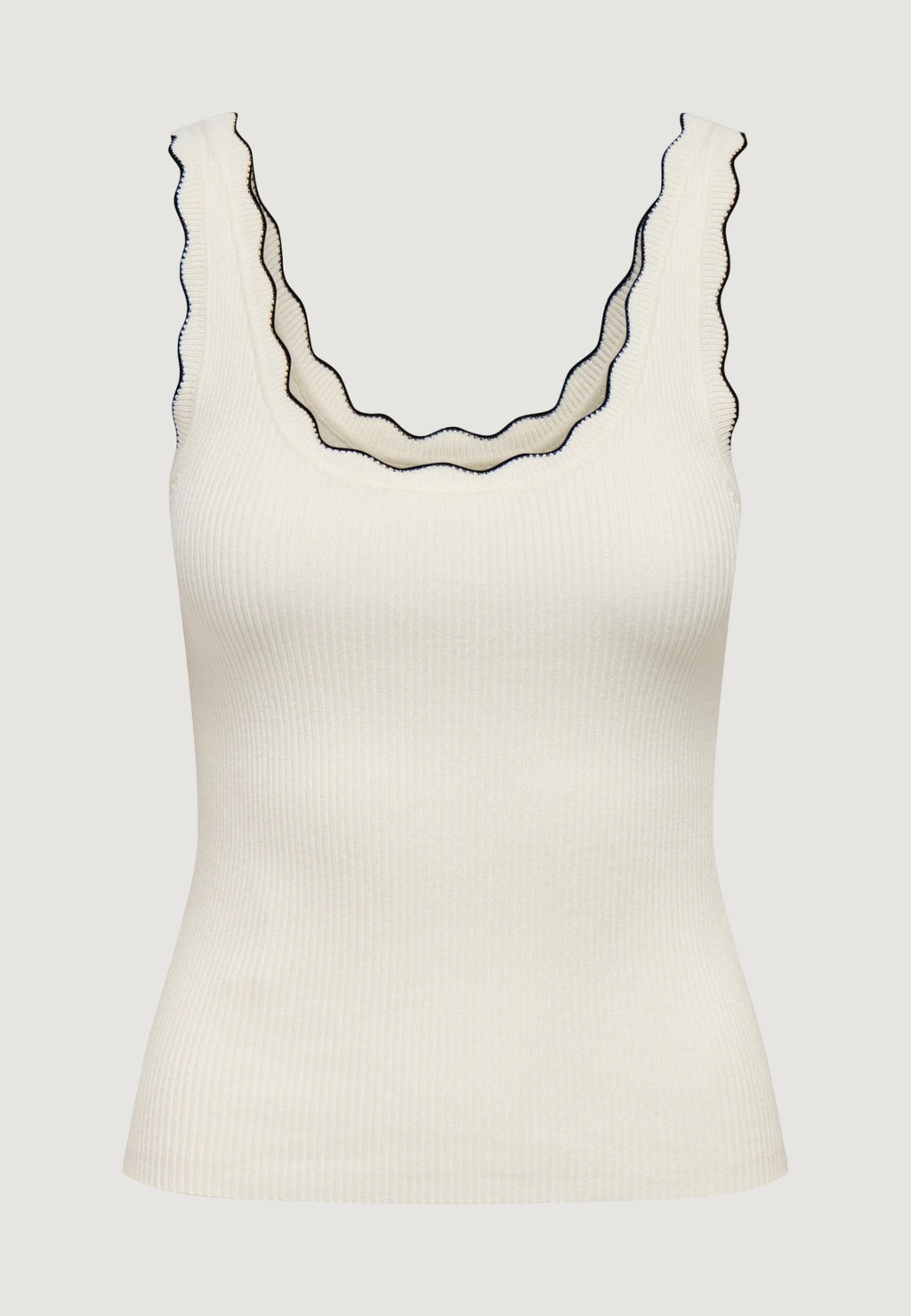 Canotta Jacqueline de Yong JDYNANNA S/L SCALLOP EDGE TOP KNT - 15290585