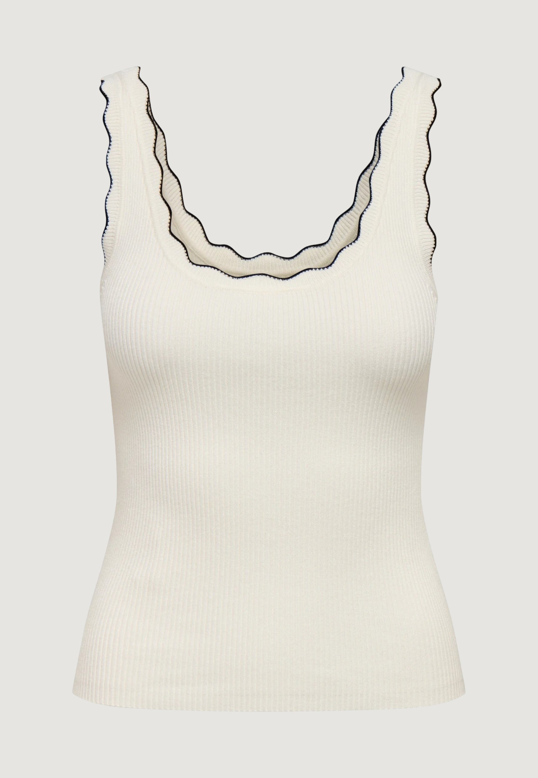 Canotta Jacqueline de Yong JDYNANNA S/L SCALLOP EDGE TOP KNT - 15290585