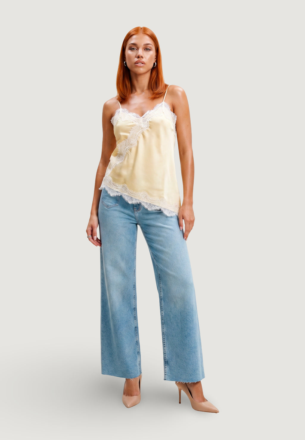 Canotta Jacqueline de Yong JDYFIFI S/L ASYM LACE SINGLET WVN NOOS