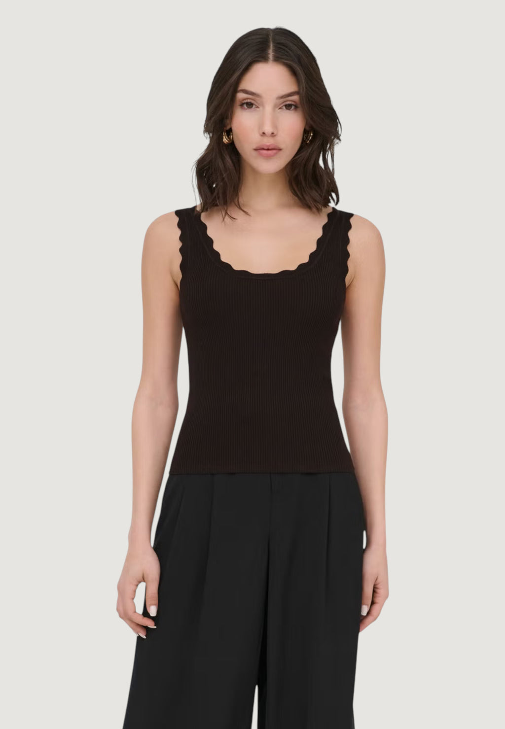 Canotta Jacqueline de Yong JDYNANNA S/L SCALLOP EDGE TOP KNT