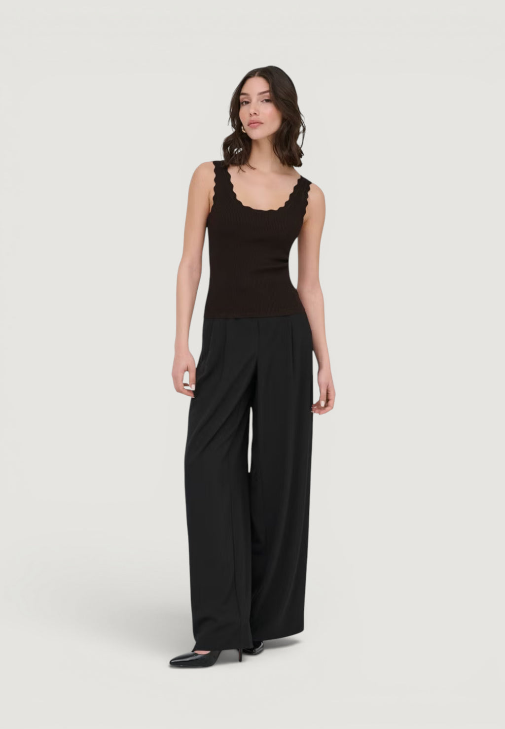 Canotta Jacqueline de Yong JDYNANNA S/L SCALLOP EDGE TOP KNT