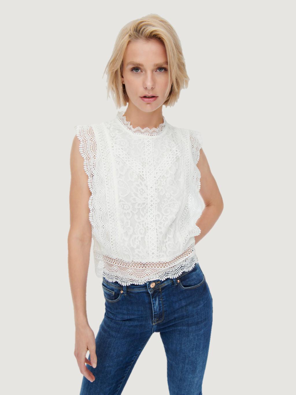 Top Only ONLKARO S/L LACE NOOS WVN