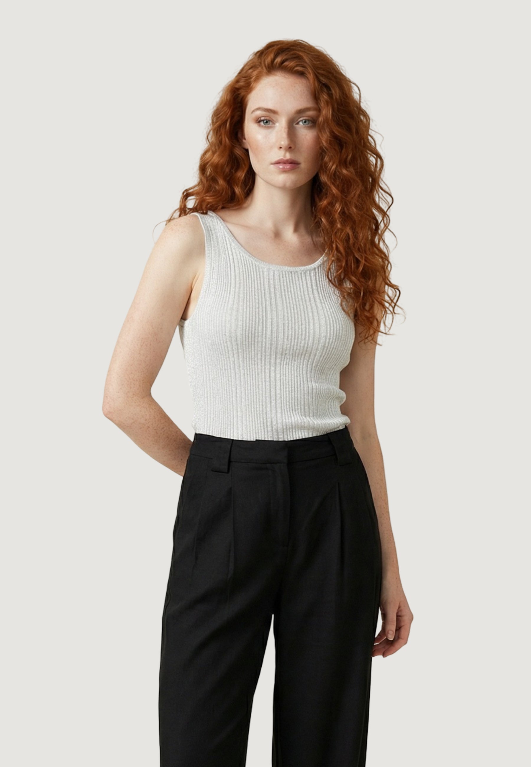 Canotta Only Onlanna Sl Glitter Revers Rib Top Knt