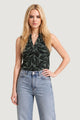 Canotta Street One printed mat-mix top w.collar