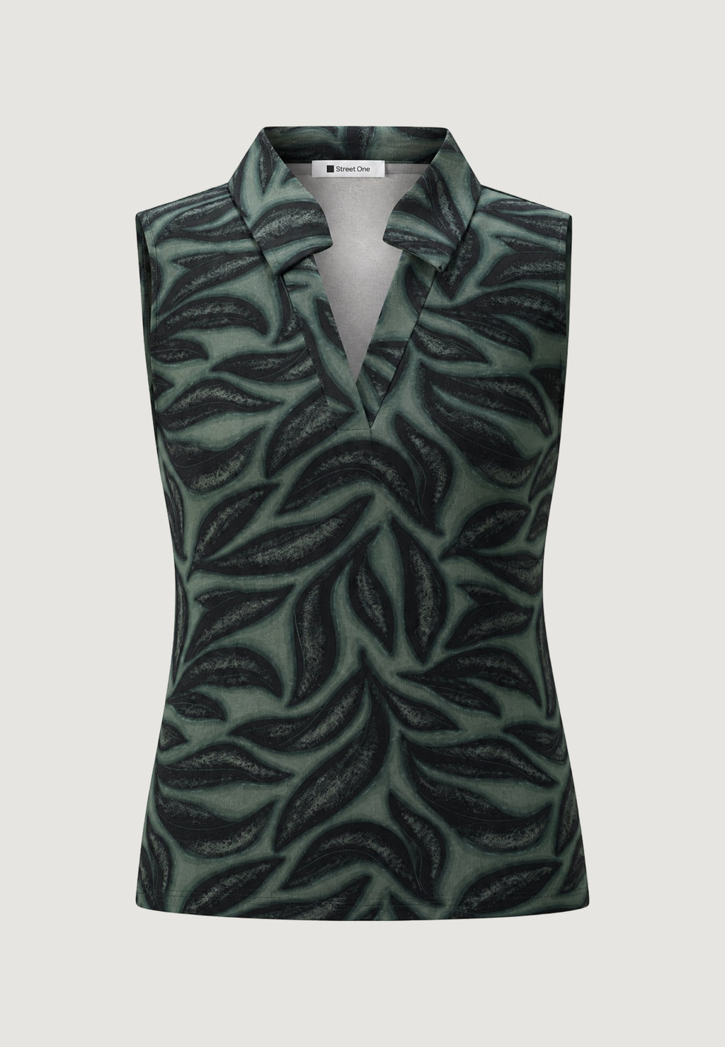 Canotta Street One printed mat-mix top w.collar