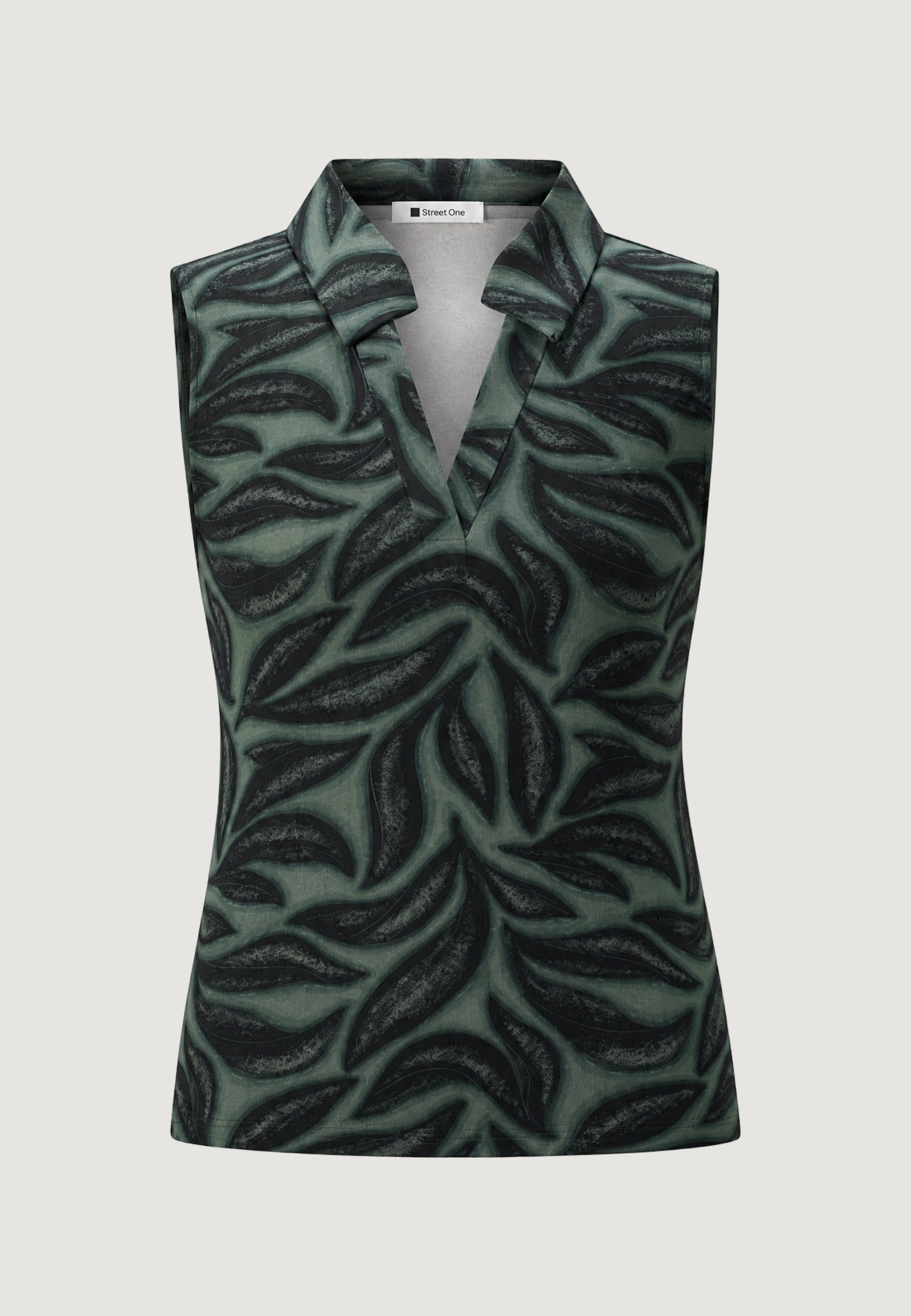 Canotta Street One printed mat-mix top w.collar