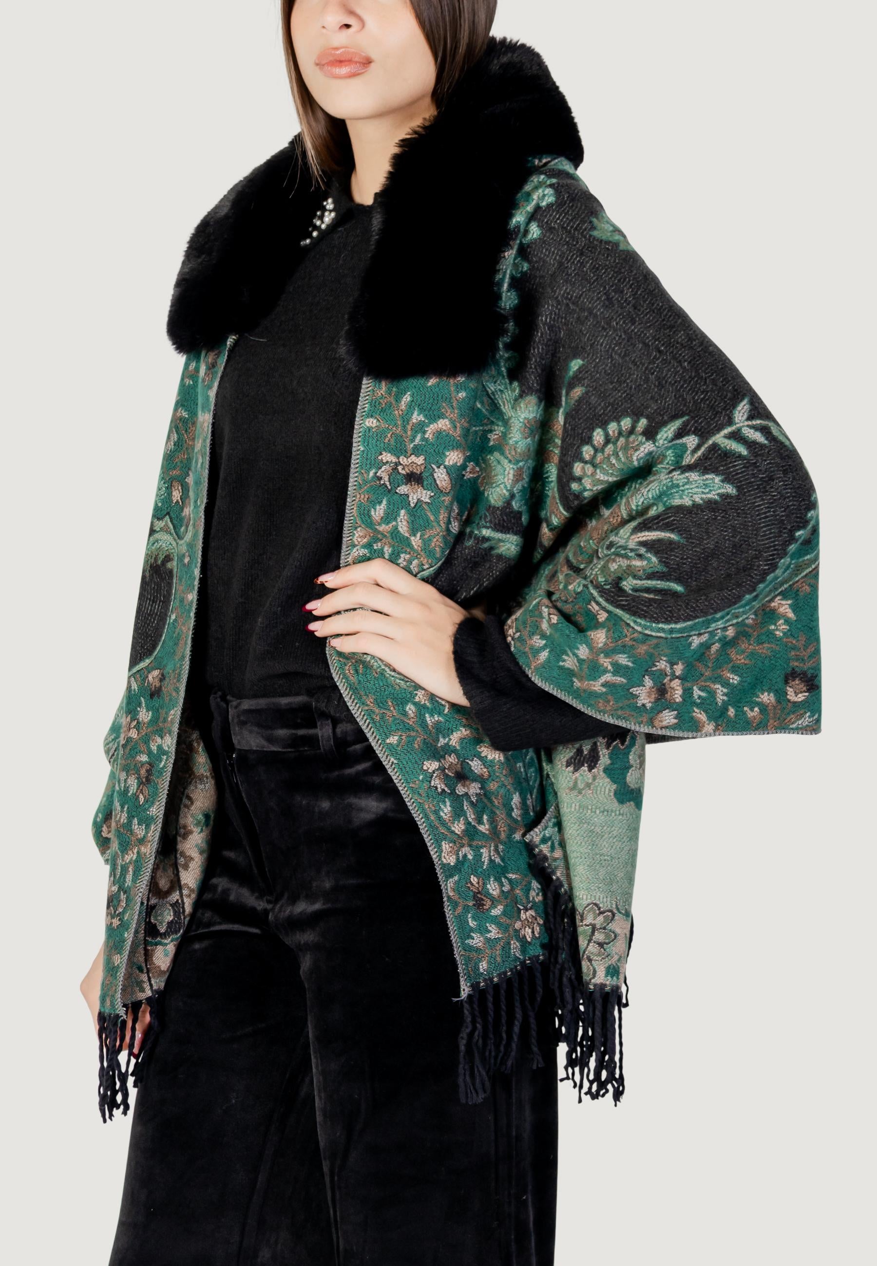 Mantella AYFEE MANTELLA FLOWER CON FRANGE FAKE FUR