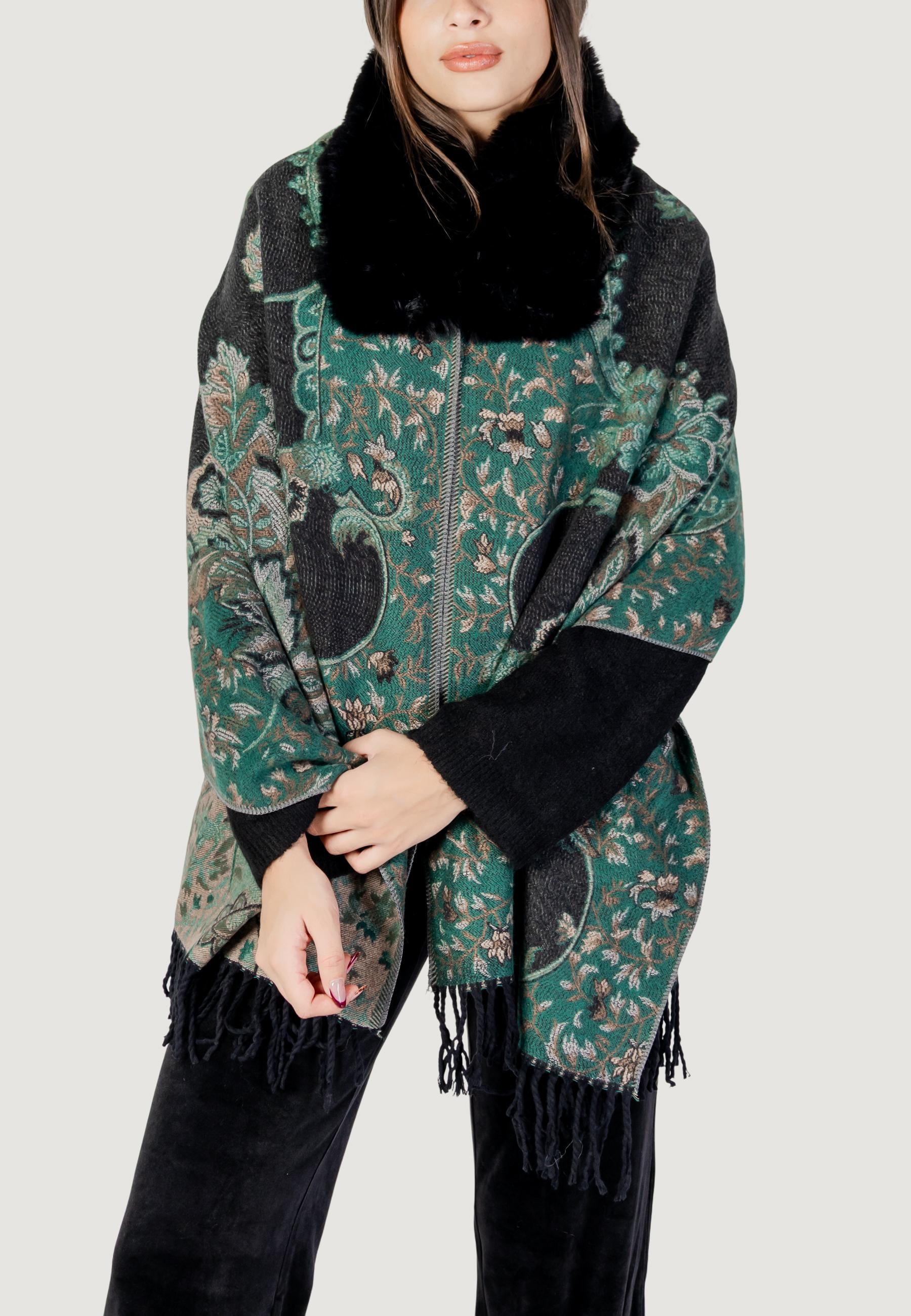 Mantella AYFEE MANTELLA FLOWER CON FRANGE FAKE FUR