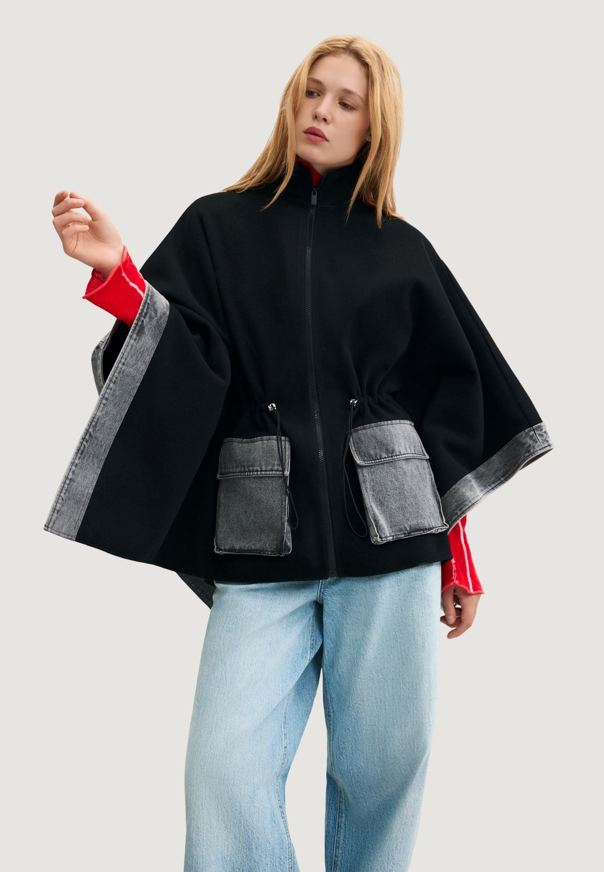 Hood Desigual PONCHO_DENIM ALDAMA GREY