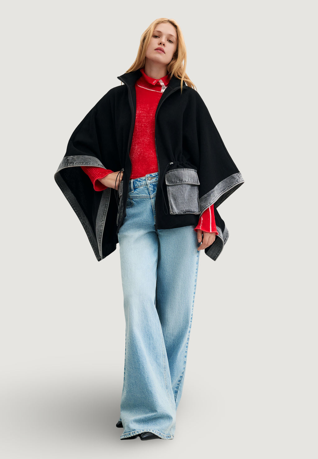 Hood Desigual PONCHO_DENIM ALDAMA GREY