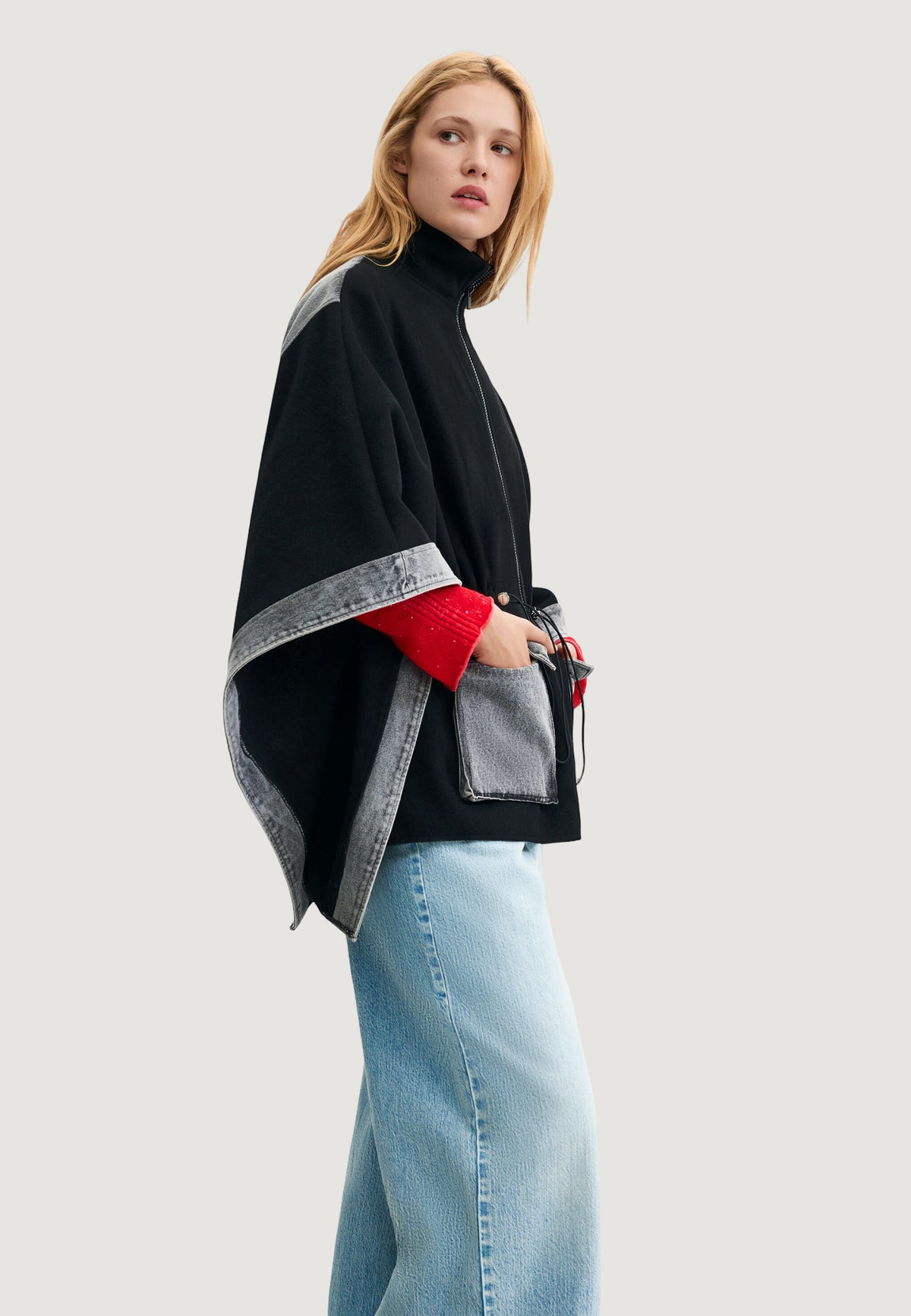 Hood Desigual PONCHO_DENIM ALDAMA GREY
