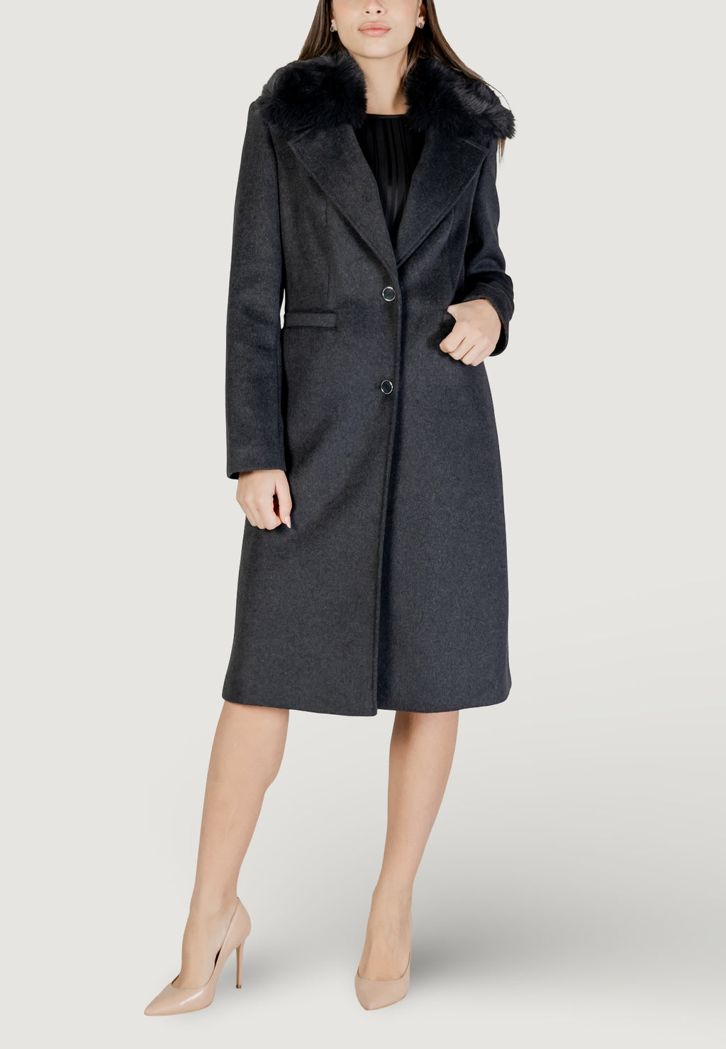 Coat Guess KAROLE FUR COLLAR COAT