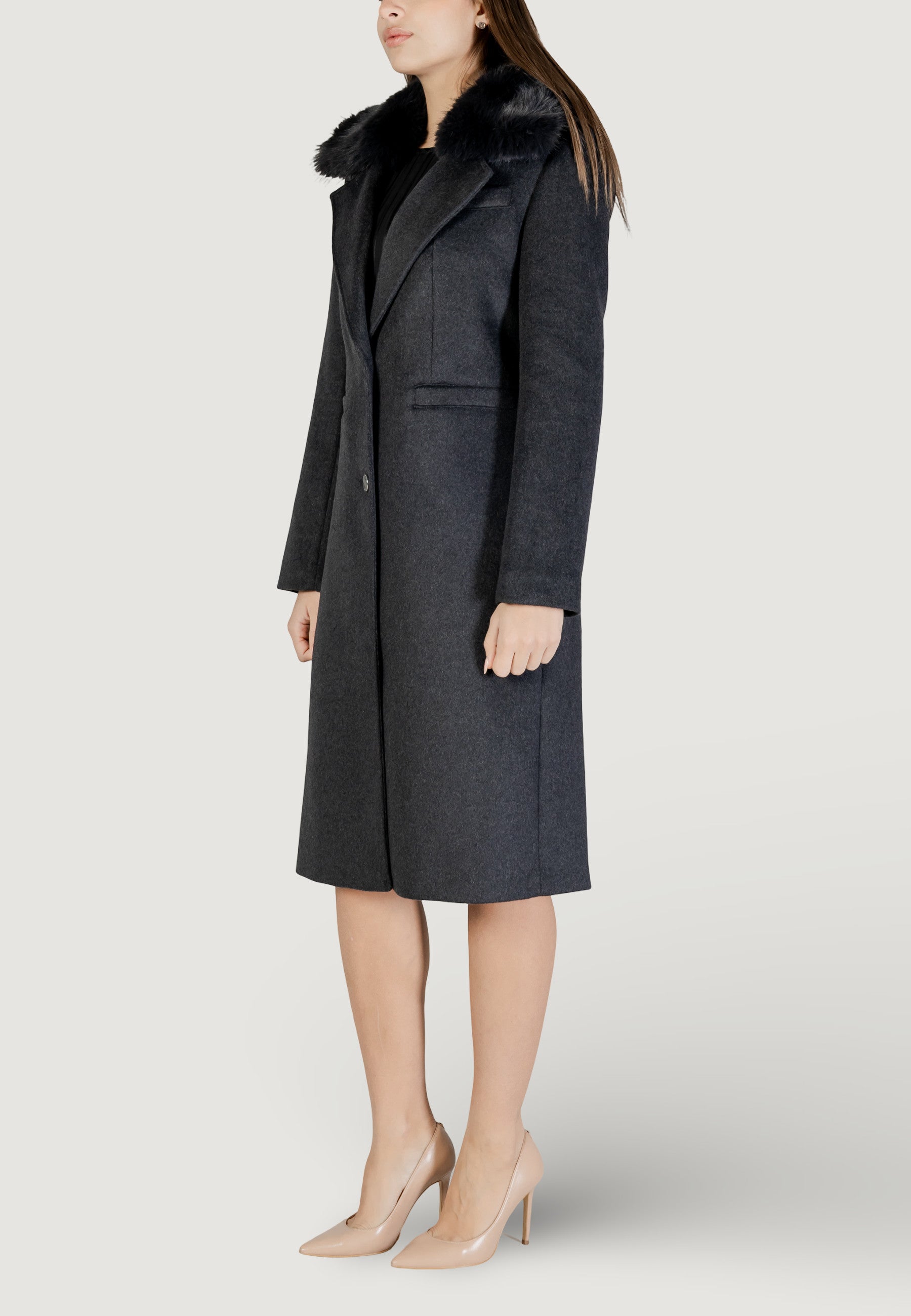 Coat Guess KAROLE FUR COLLAR COAT