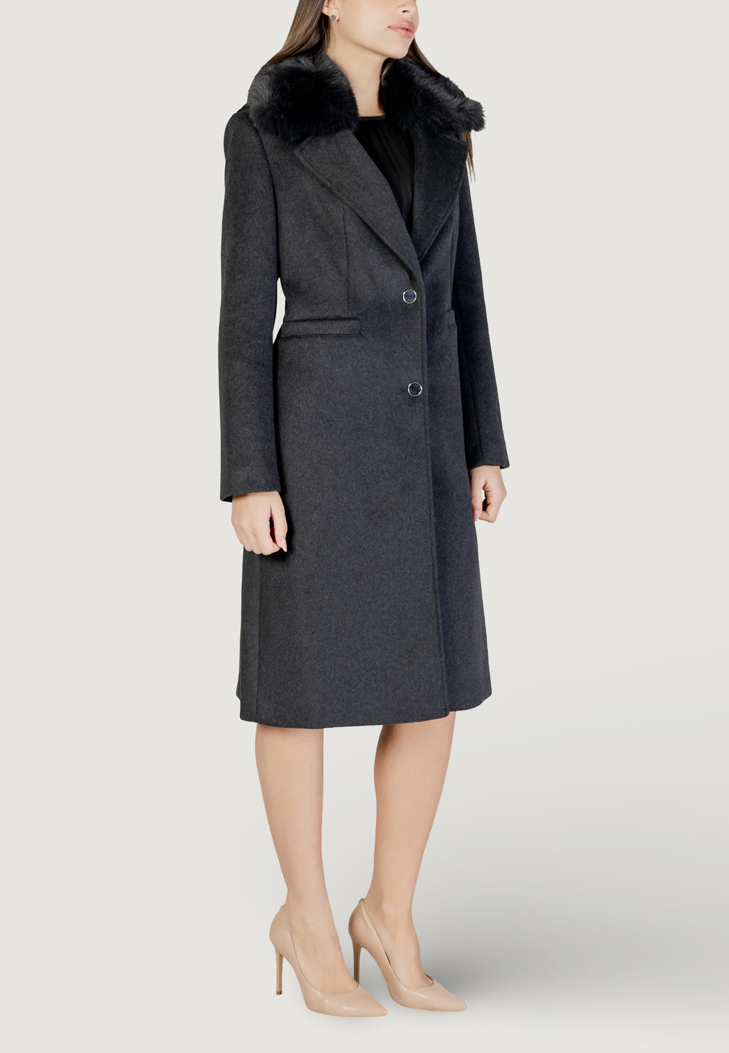 Coat Guess KAROLE FUR COLLAR COAT