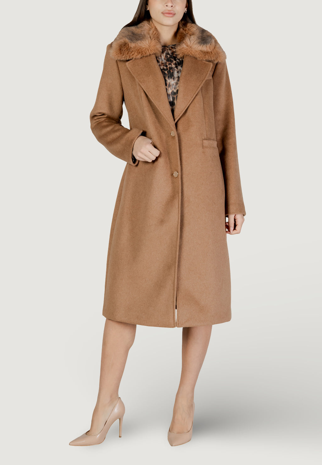 Coat Guess KAROLE FUR COLLAR COAT