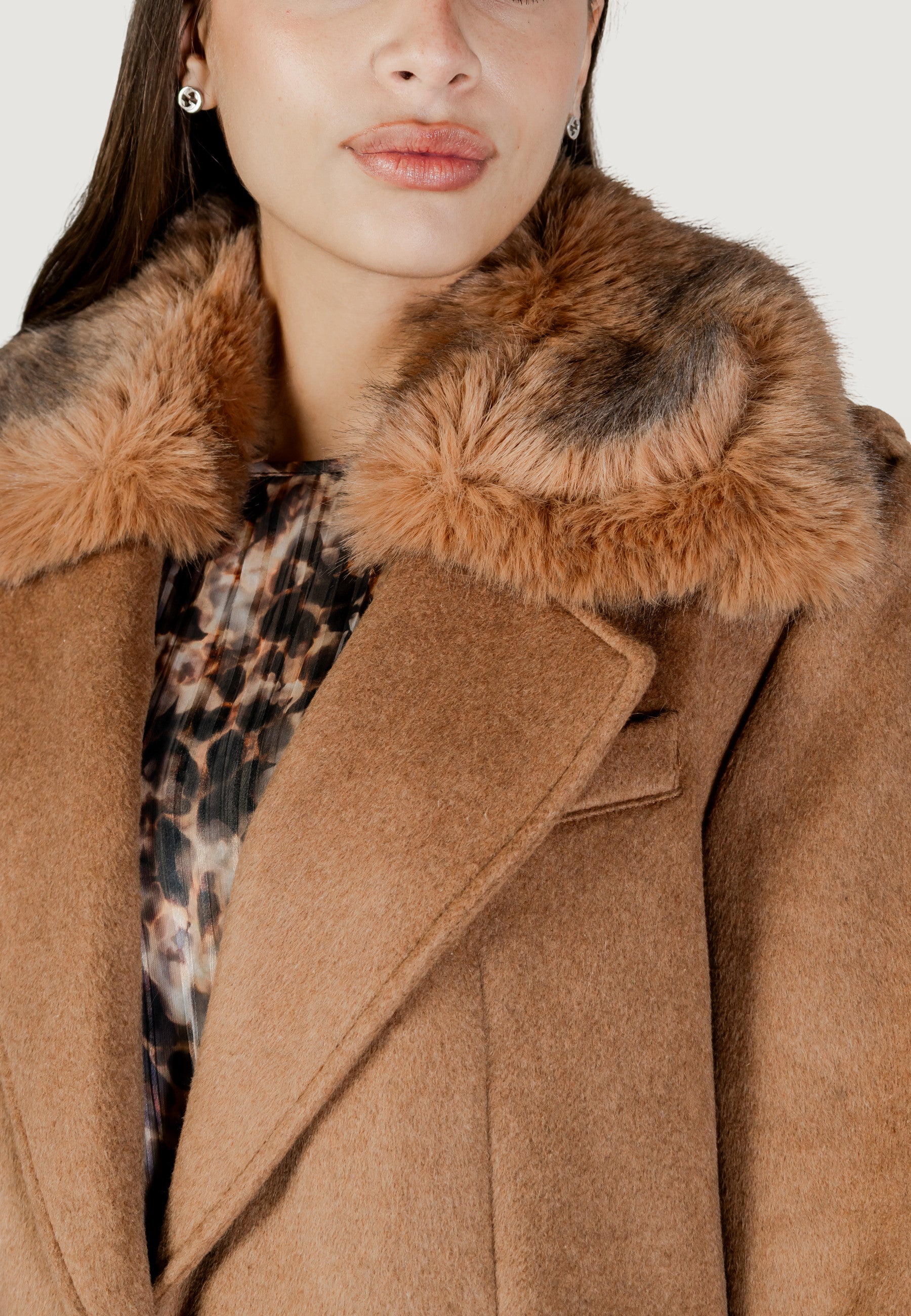 Coat Guess KAROLE FUR COLLAR COAT
