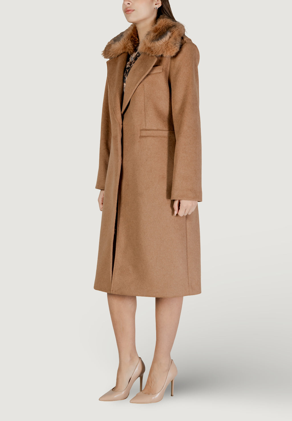 Coat Guess KAROLE FUR COLLAR COAT