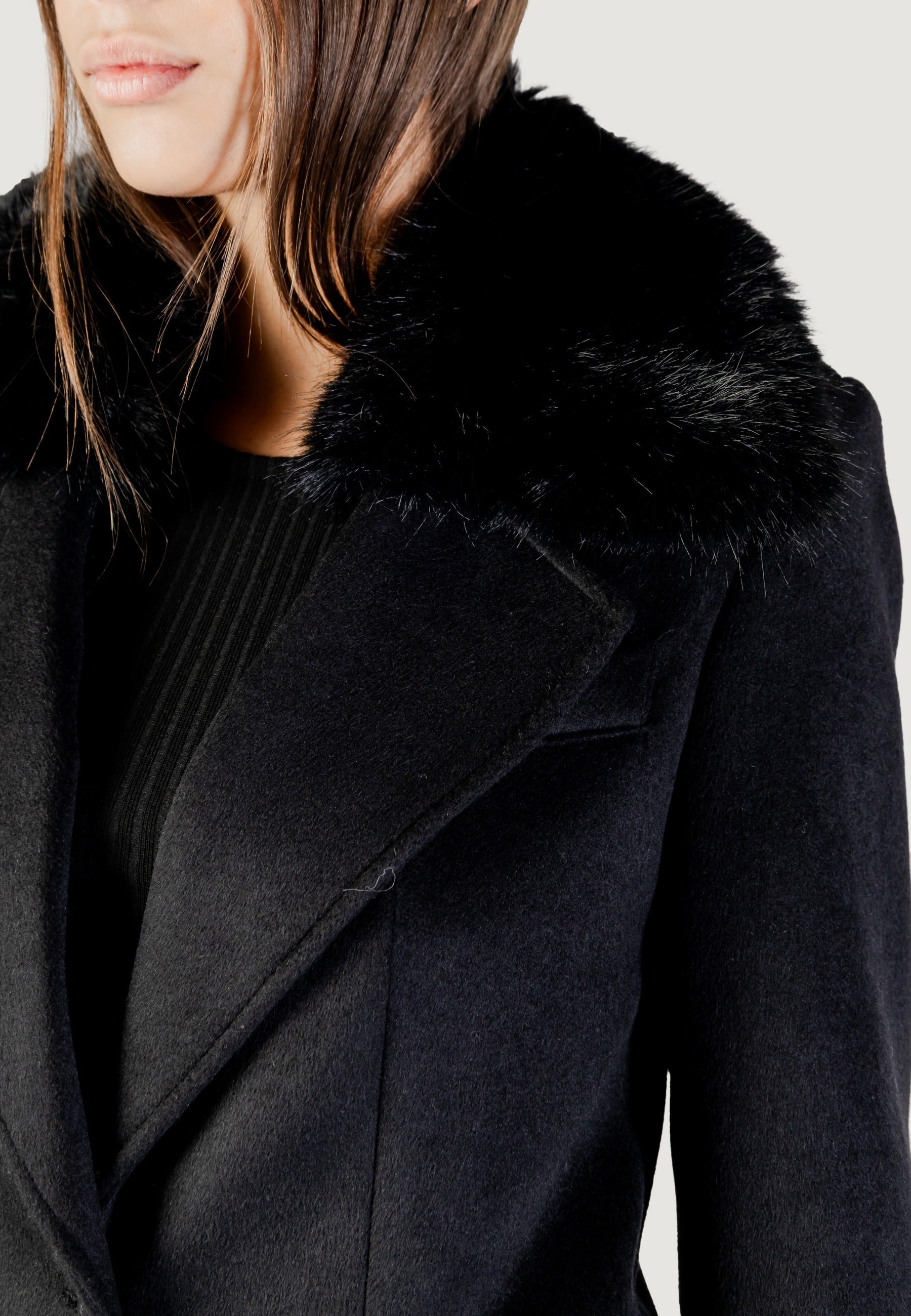 Coat Guess KAROLE FUR COLLAR COAT