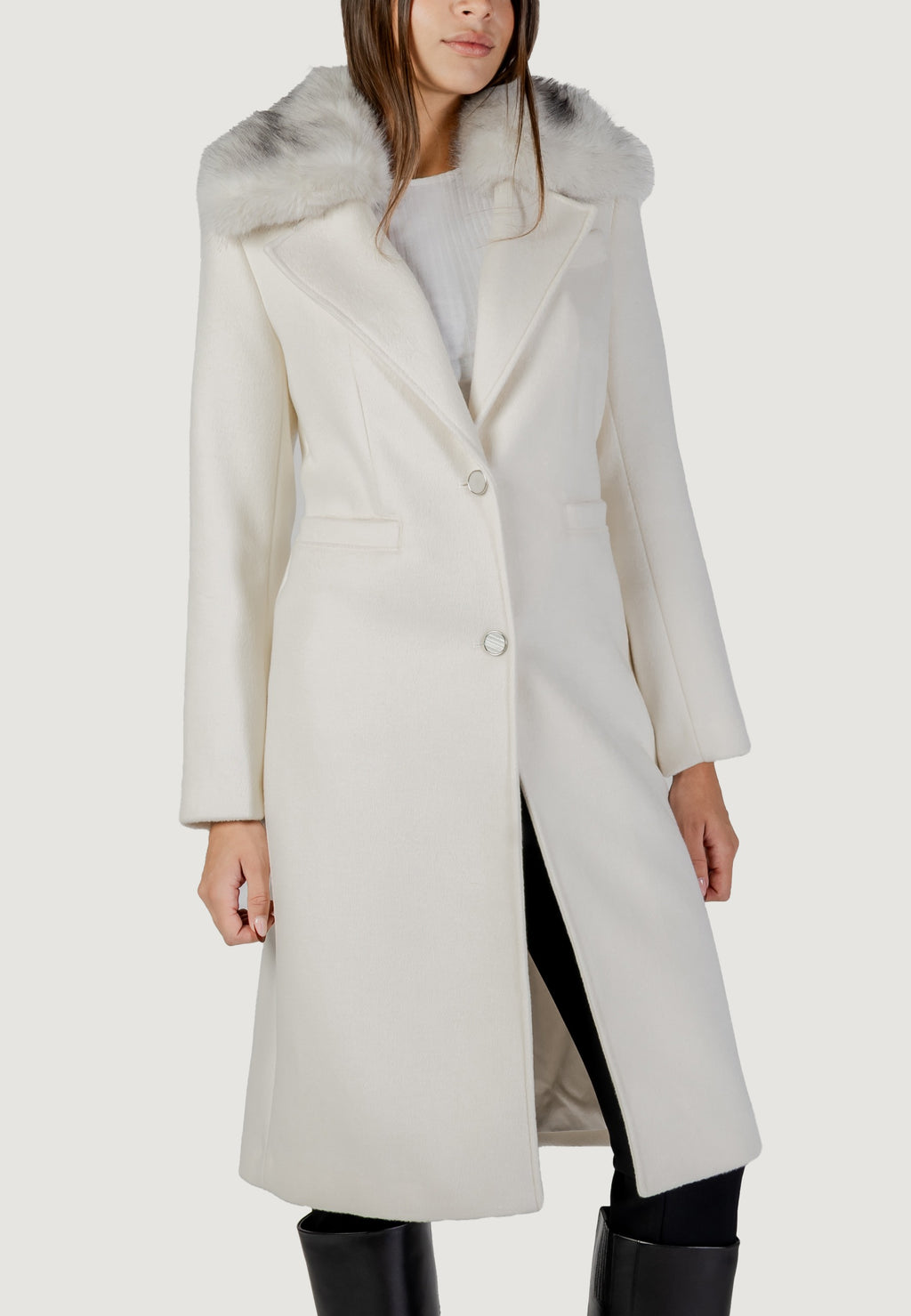 Coat Guess KAROLE FUR COLLAR COAT