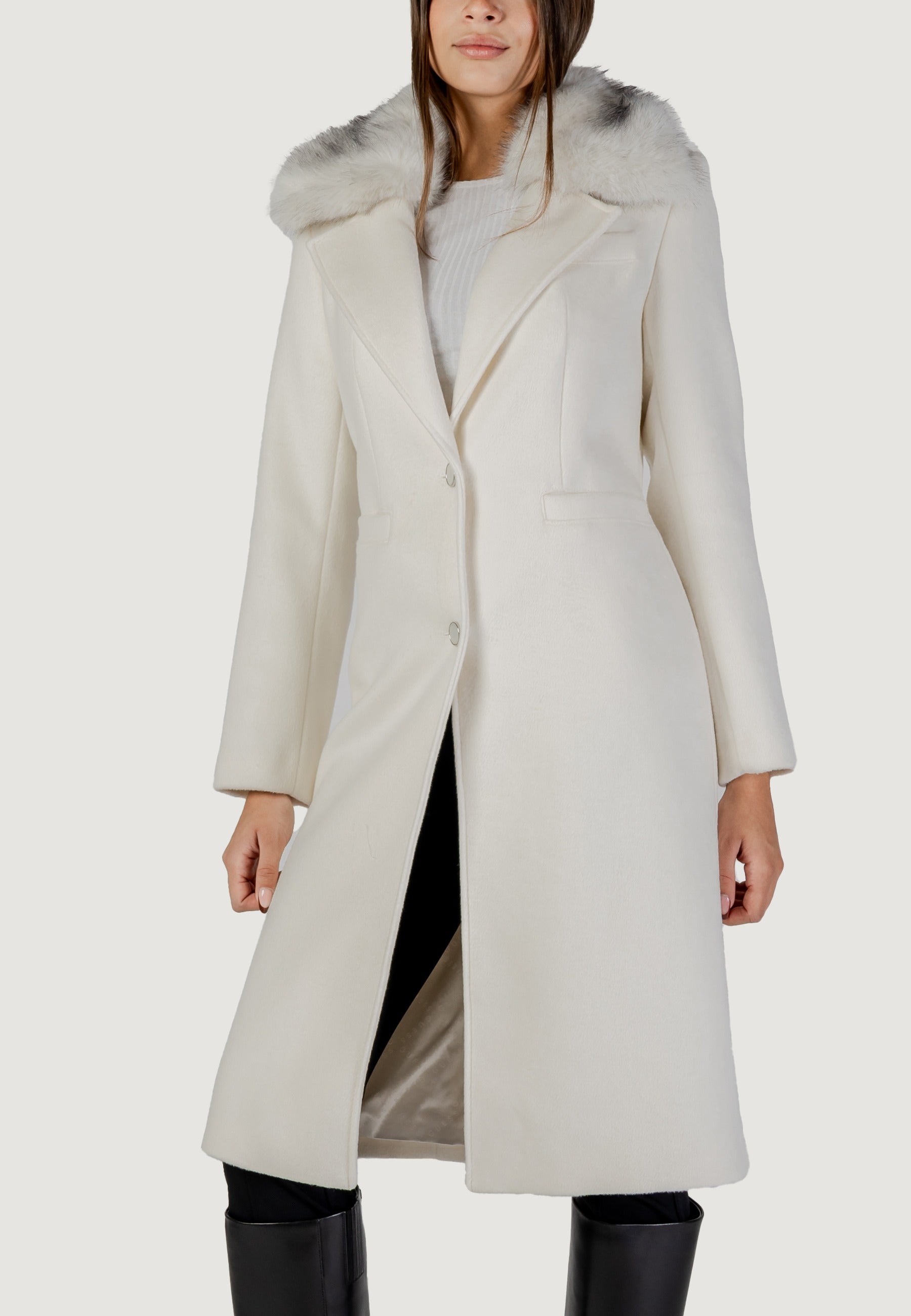 Coat Guess KAROLE FUR COLLAR COAT