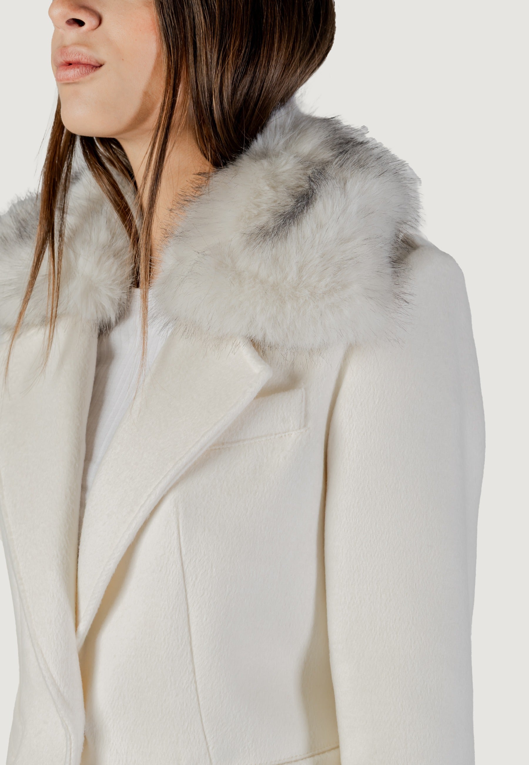 Coat Guess KAROLE FUR COLLAR COAT