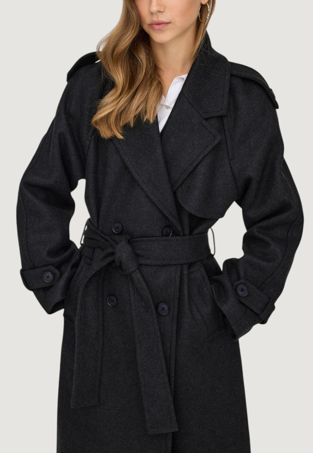 Coat Only ONLDEAR-TRILLION LONG BELT COAT PNT NOOS