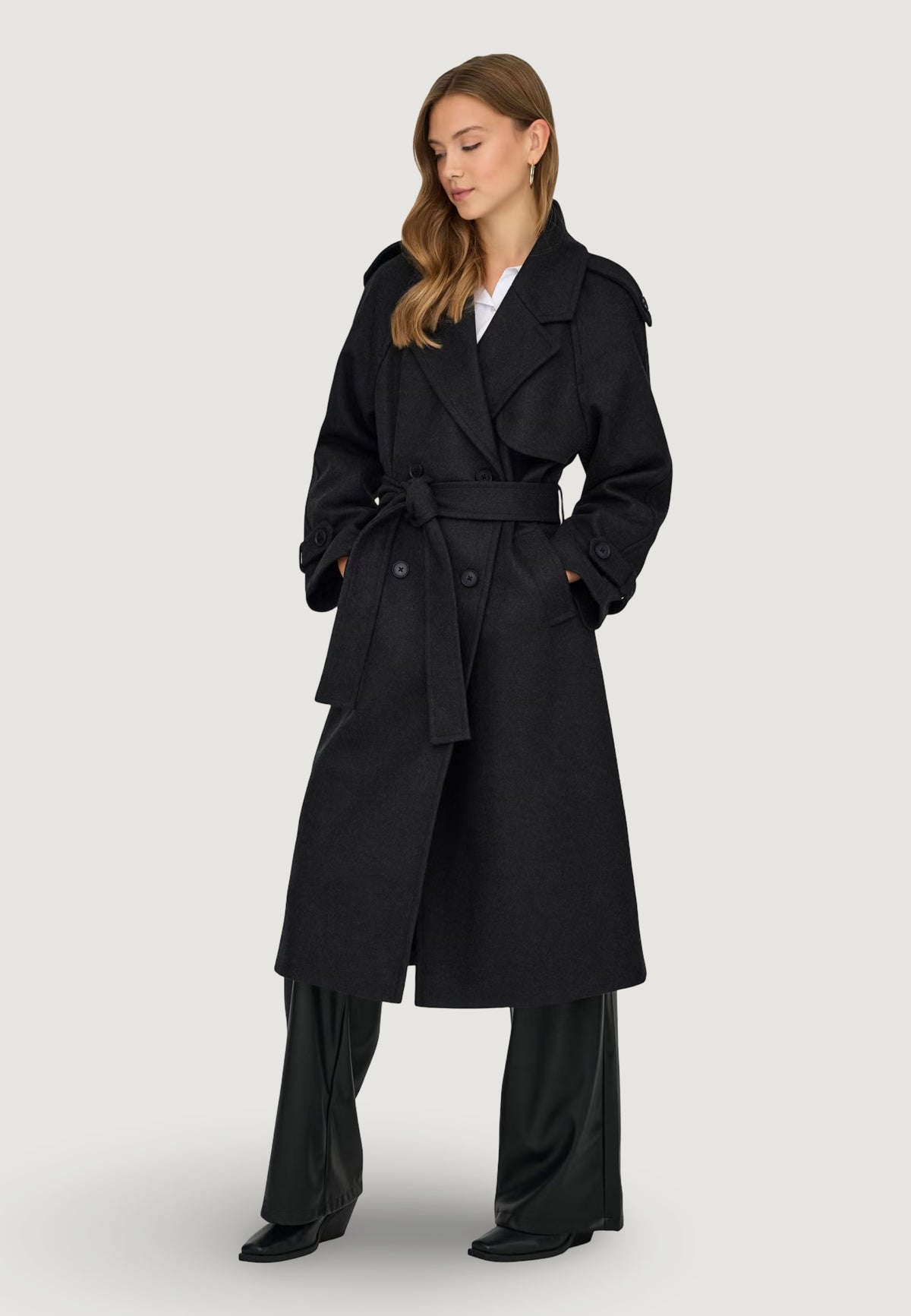Coat Only ONLDEAR-TRILLION LONG BELT COAT PNT NOOS