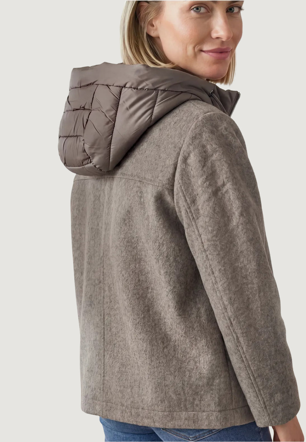 Cappotto Street One Wool Mat Mix Coat w. RemovableHoody