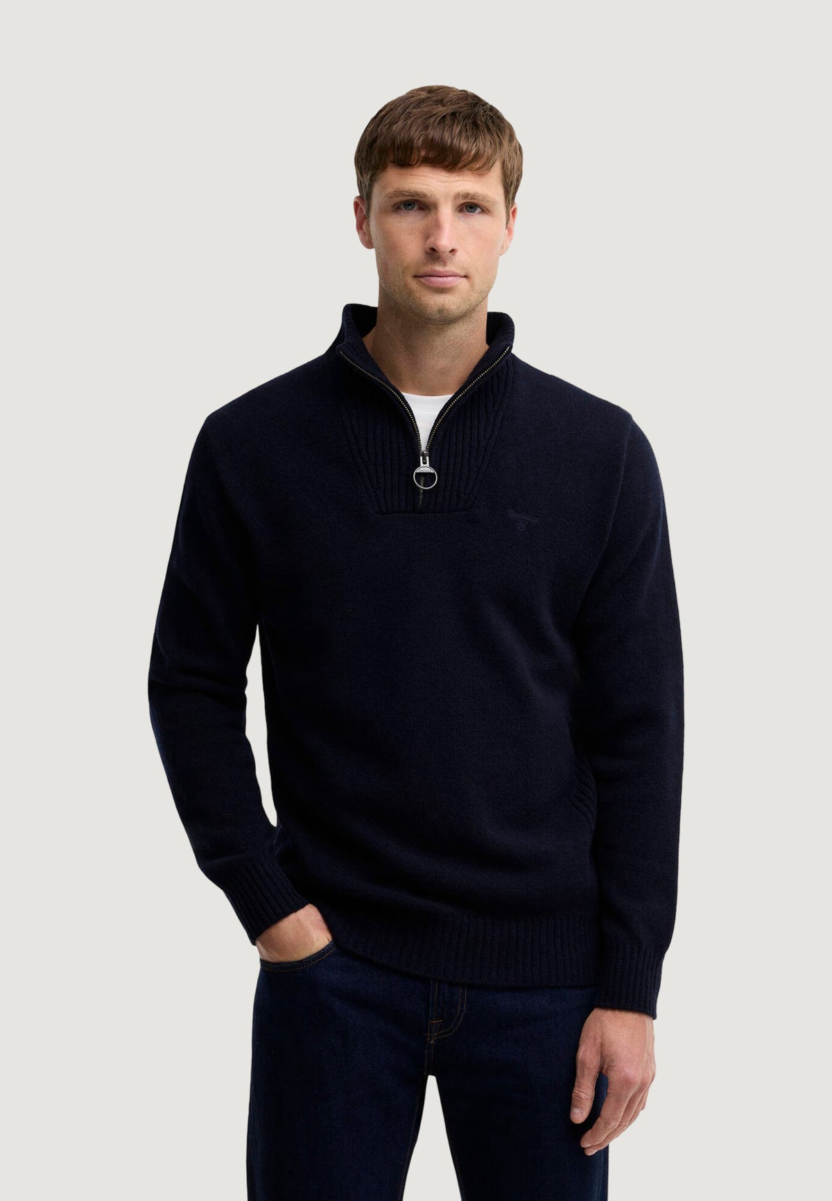 Cardigan Barbour ESSENTIAL L/WOOL HALF ZIP