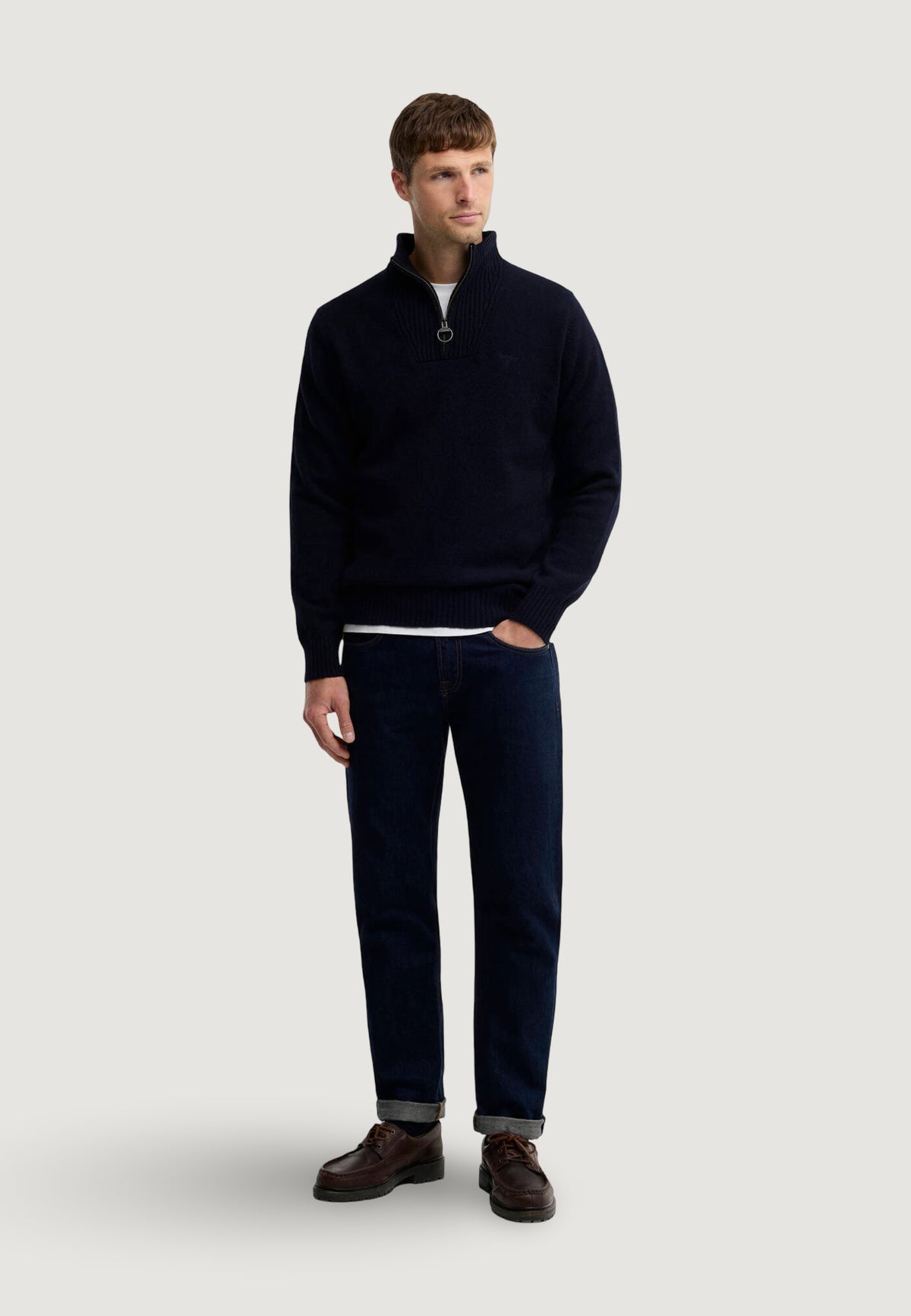 Cardigan Barbour ESSENTIAL L/WOOL HALF ZIP