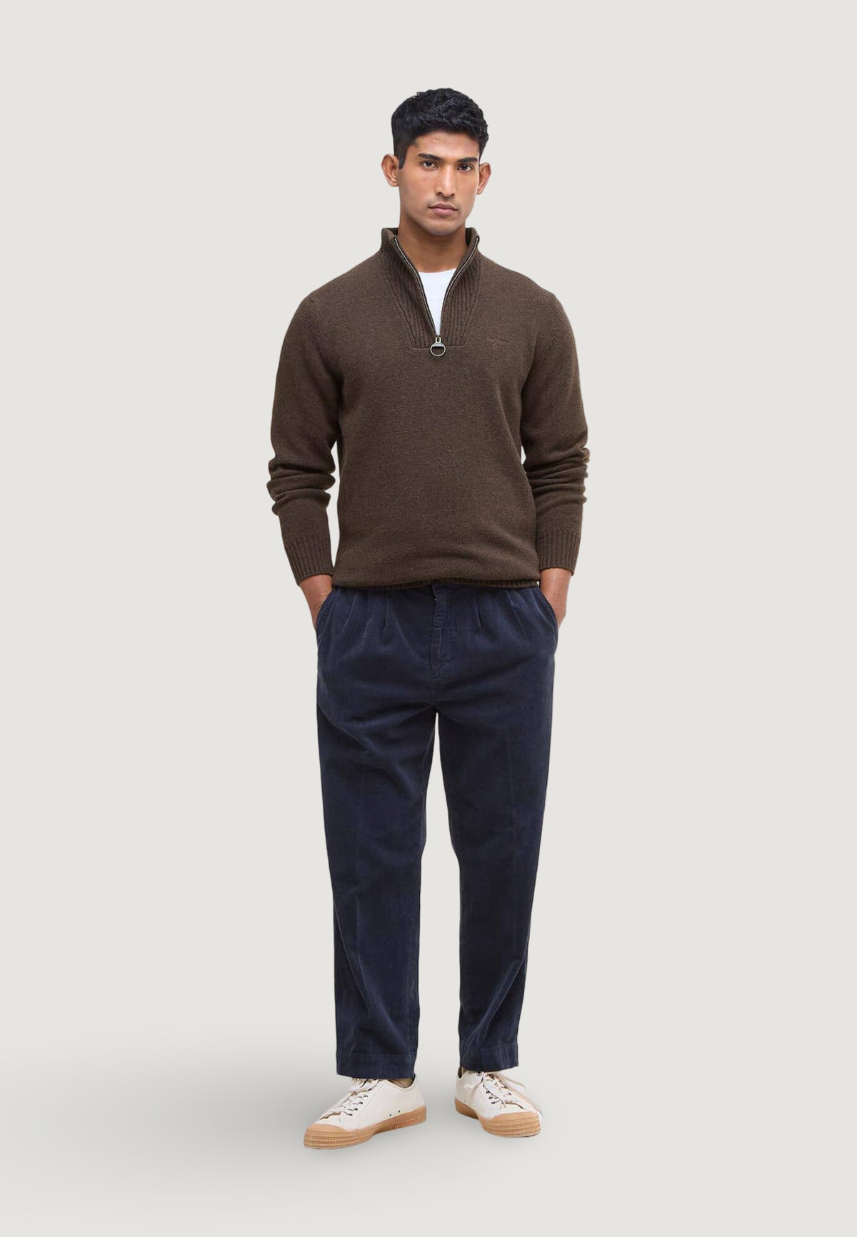 Cardigan Barbour ESSENTIAL L/WOOL HALF ZIP