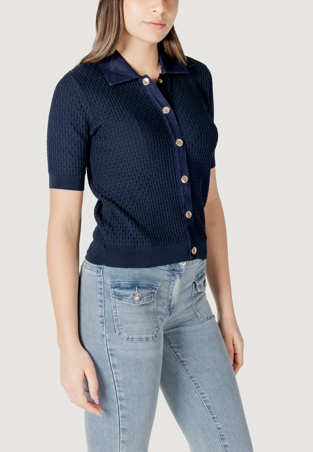 Maglia in filo manica corta Morgan De Toi 241-MBIANCA