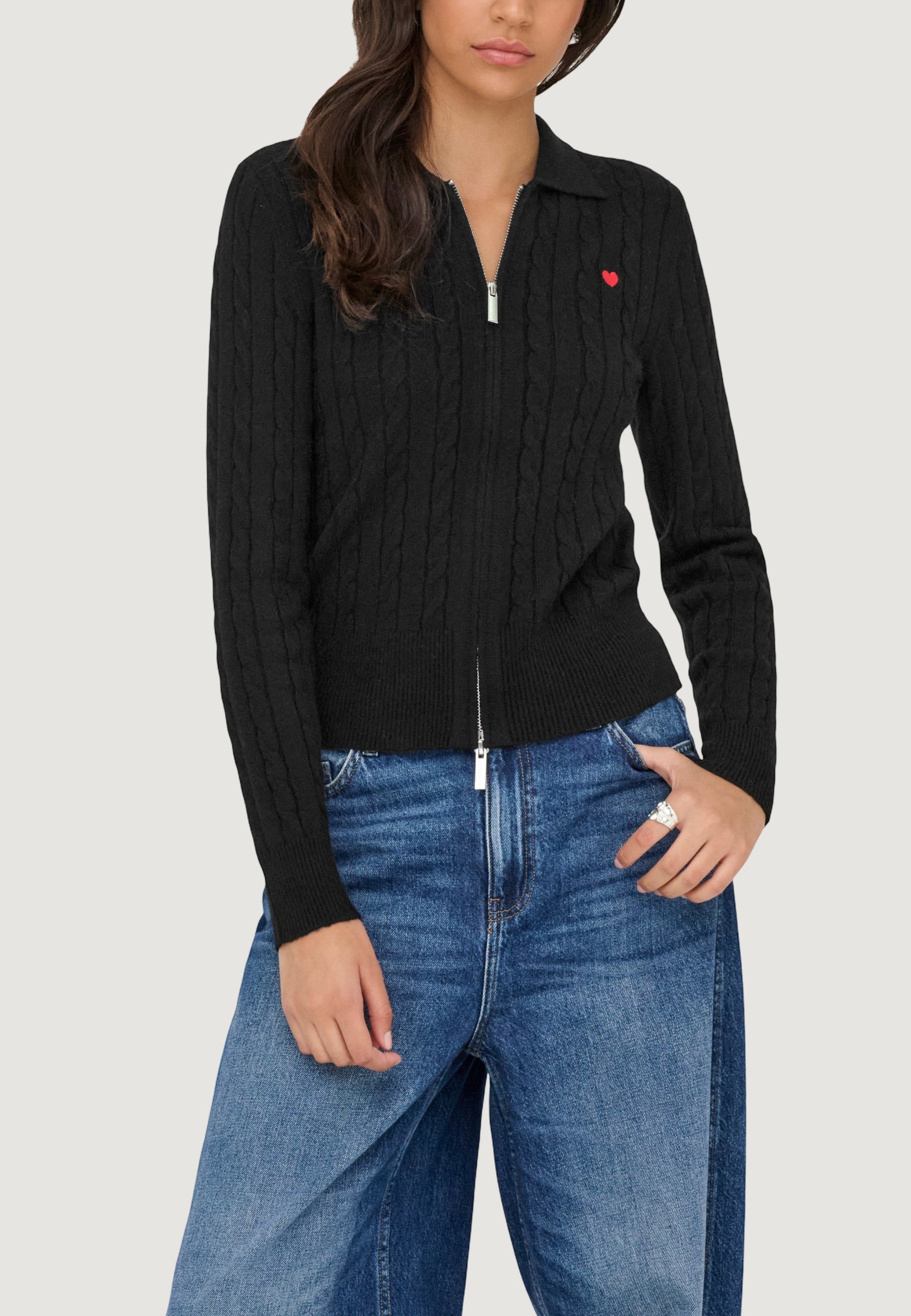 Cardigan Only KATIA LS CABLE ZIP POLO CARDIG CC KNT