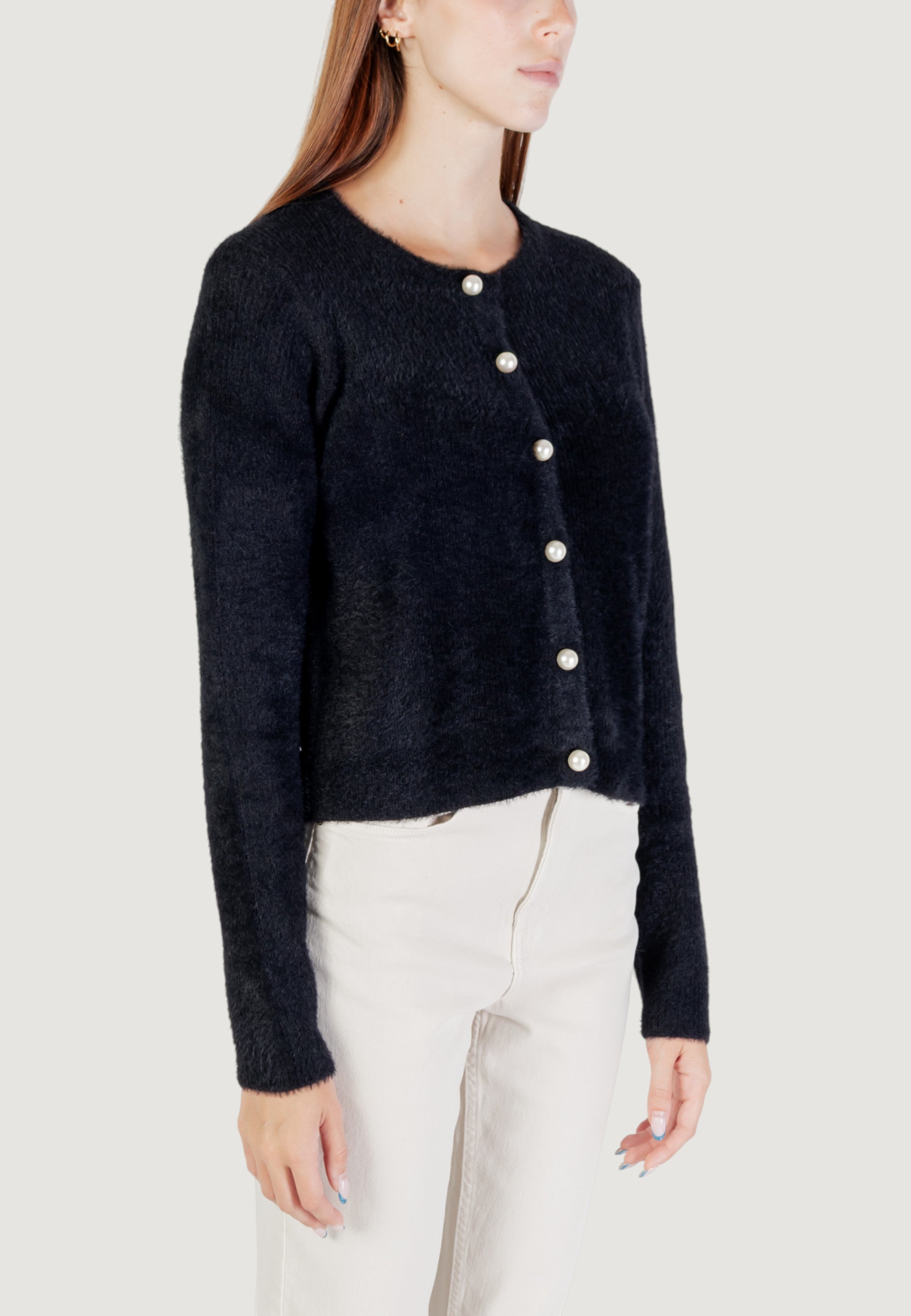 Cardigan Only ONLPETRA LS PEARL O-NECK CARDI CC KNT