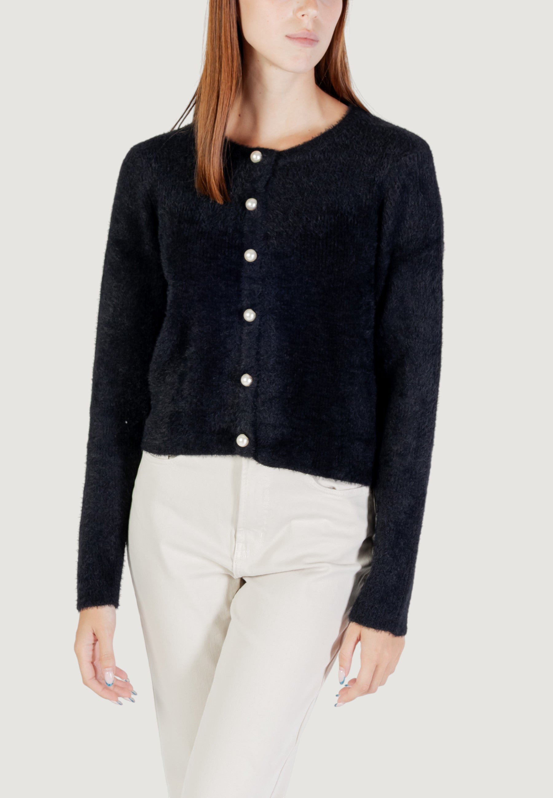 Cardigan Only ONLPETRA LS PEARL O-NECK CARDI CC KNT