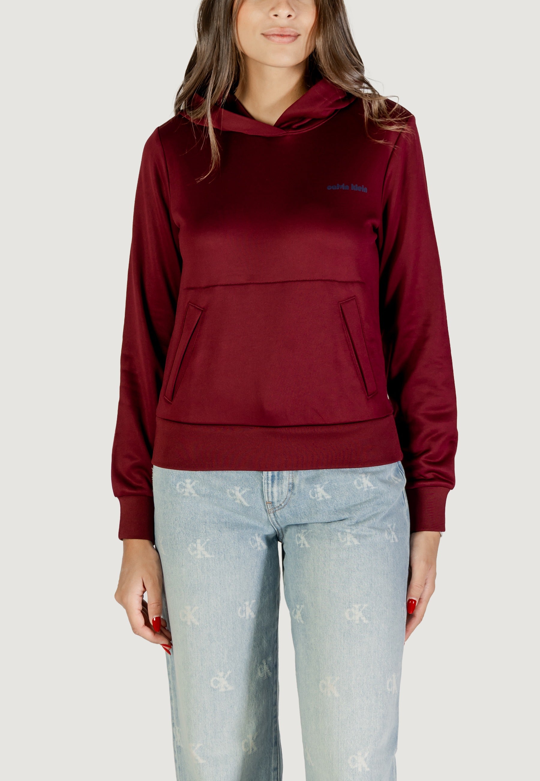 Felpa con cappuccio Calvin Klein LS HGH SHN FRNCH TRR
