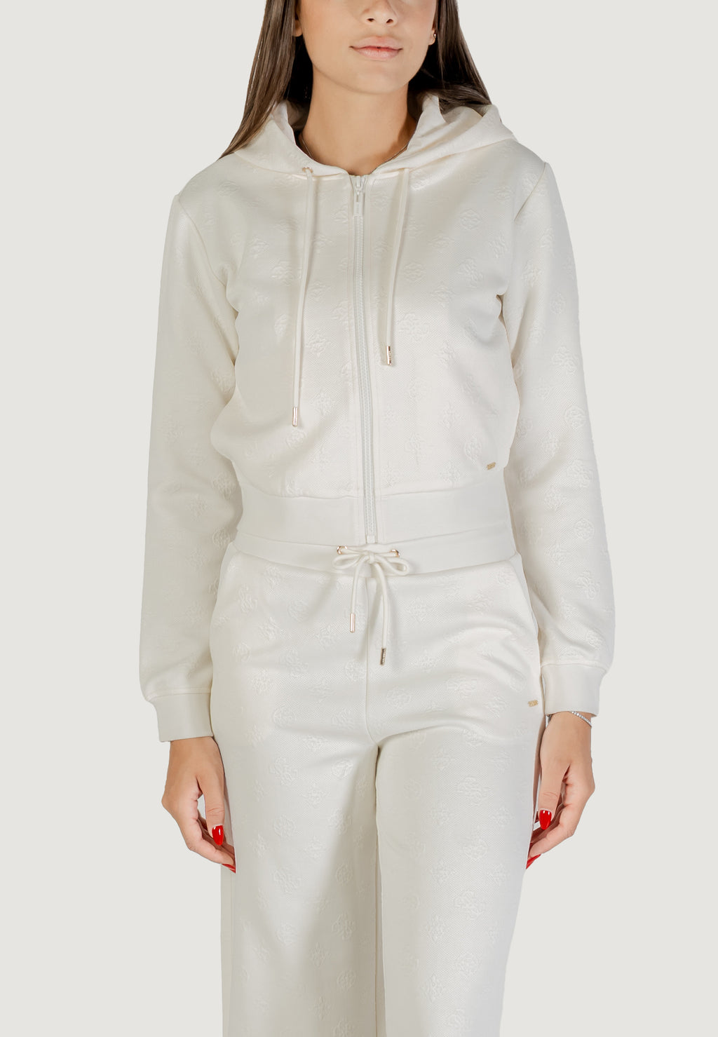 Felpa con cappuccio Guess Active 3D PEONY ZIPPER HOODIE JACKET