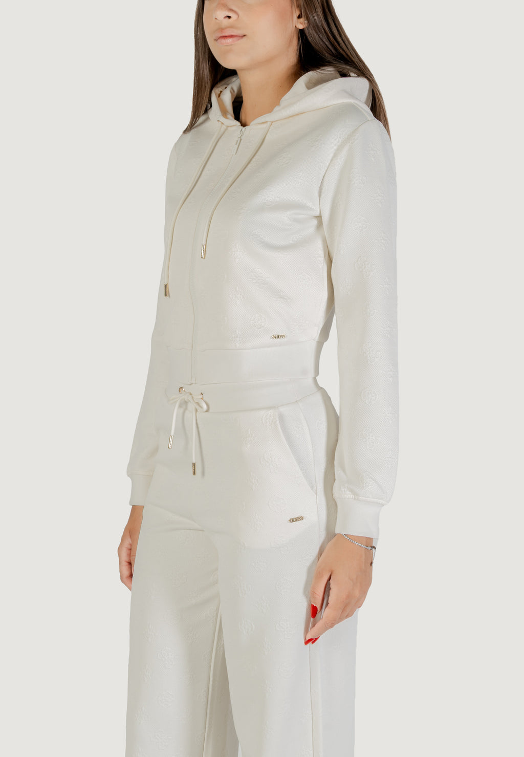Felpa con cappuccio Guess Active 3D PEONY ZIPPER HOODIE JACKET