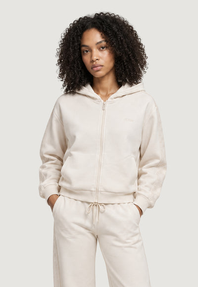 Felpa con cappuccio Guess ELSA FULL ZIP HOODIE