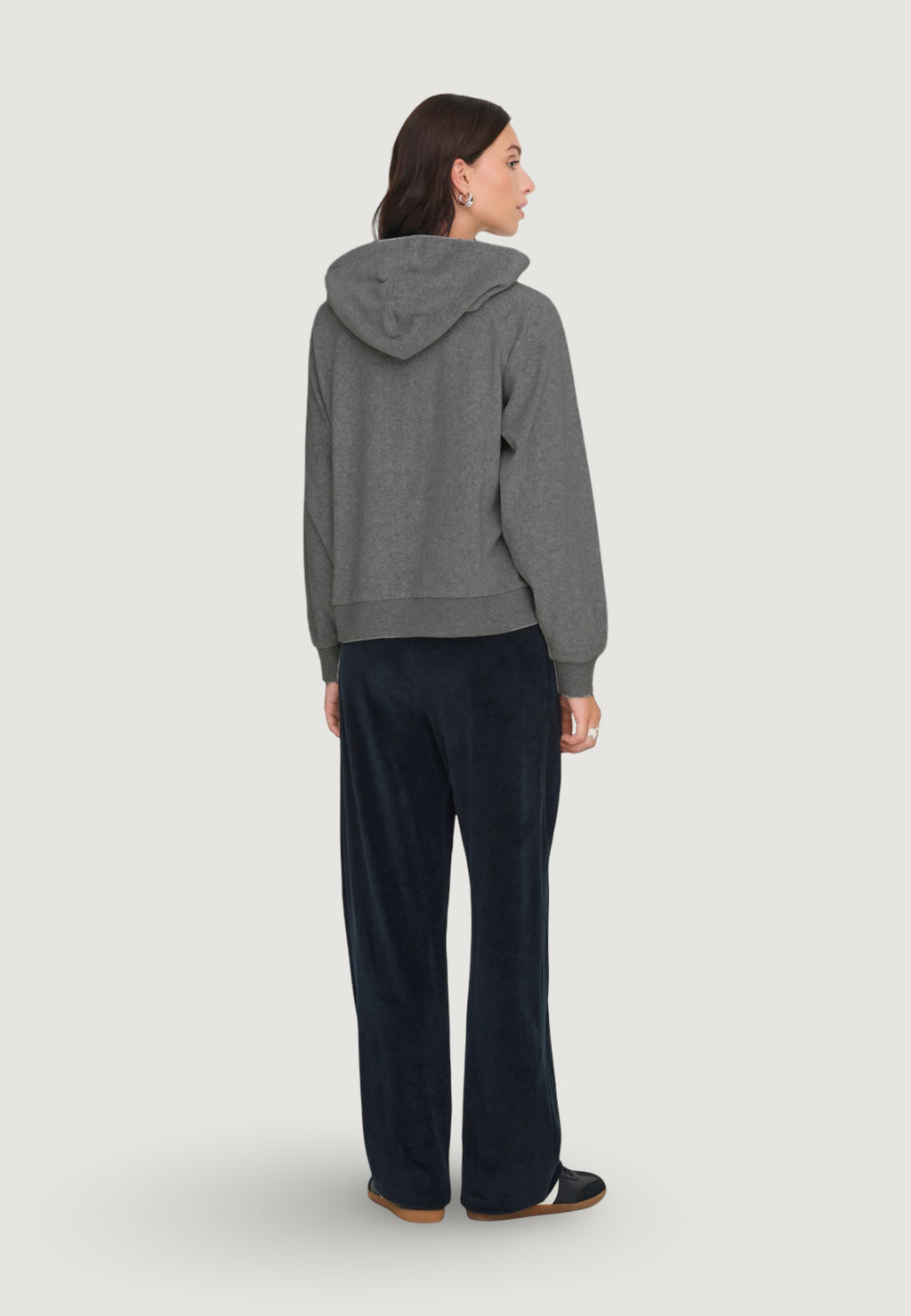 Felpa con cappuccio Jacqueline de Yong JDYVIDA L/S VELVET HOODIE TOP JRS DIA