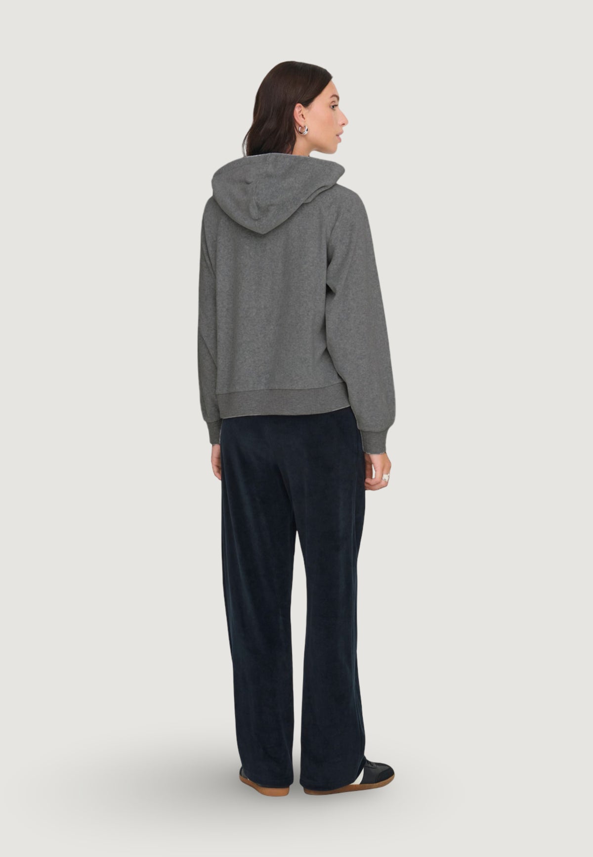 Felpa con cappuccio Jacqueline de Yong JDYVIDA L/S VELVET HOODIE TOP JRS DIA