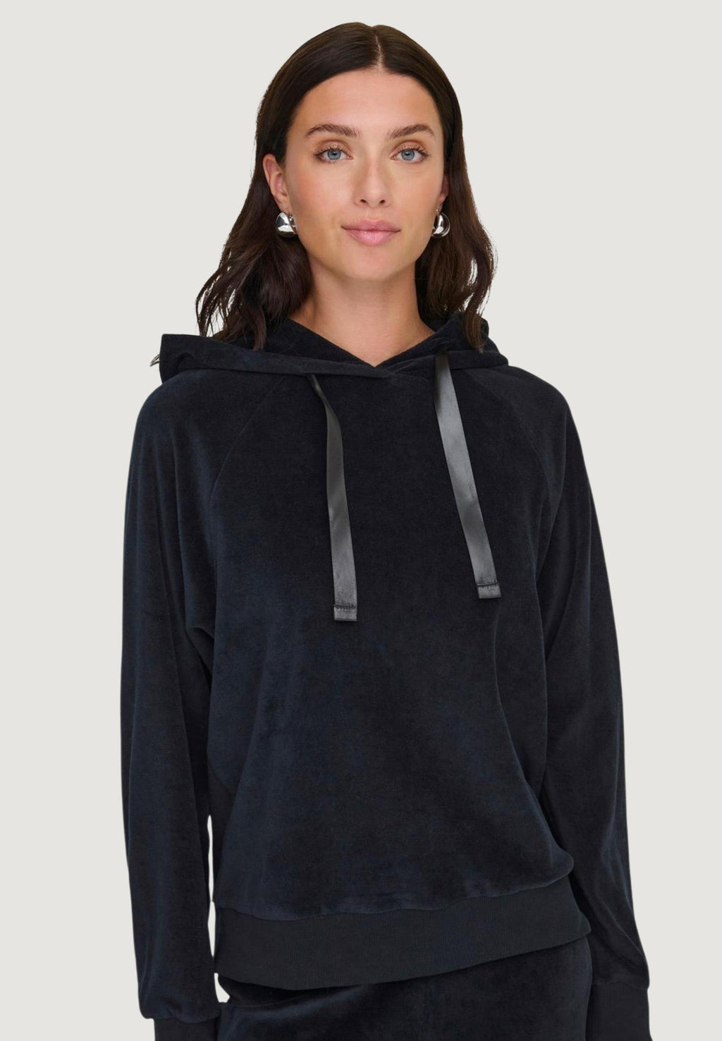 Felpa con cappuccio Jacqueline de Yong JDYVIDA L/S VELVET HOODIE TOP JRS DIA