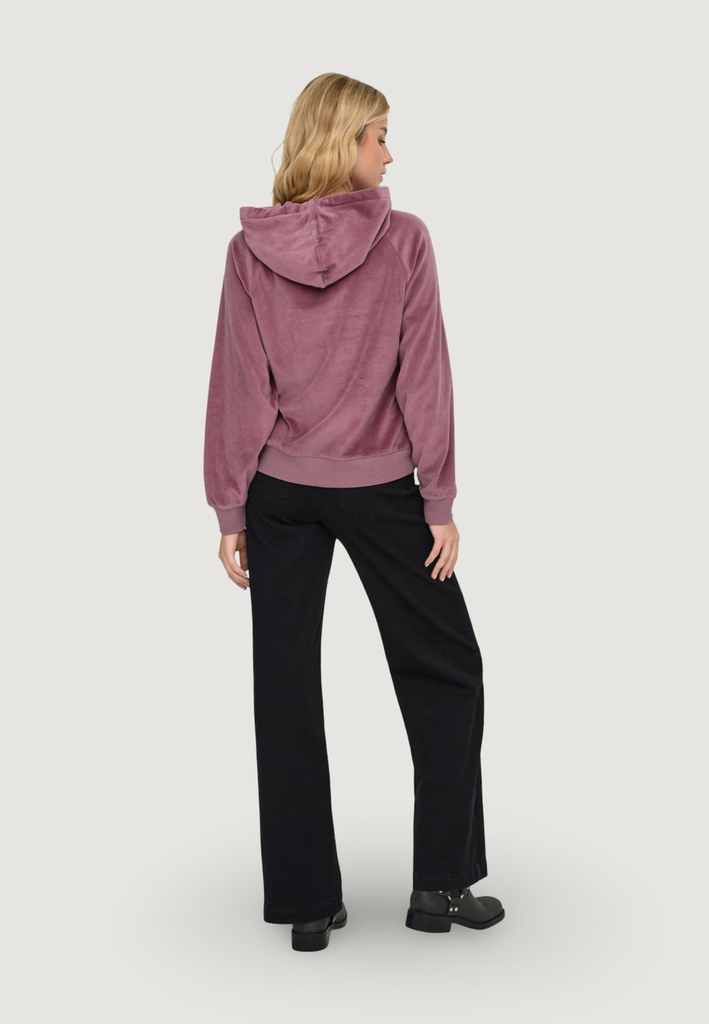 Hoodie Jacqueline de Yong JDYVIDA L/S VELVET HOODIE TOP JRS DIA