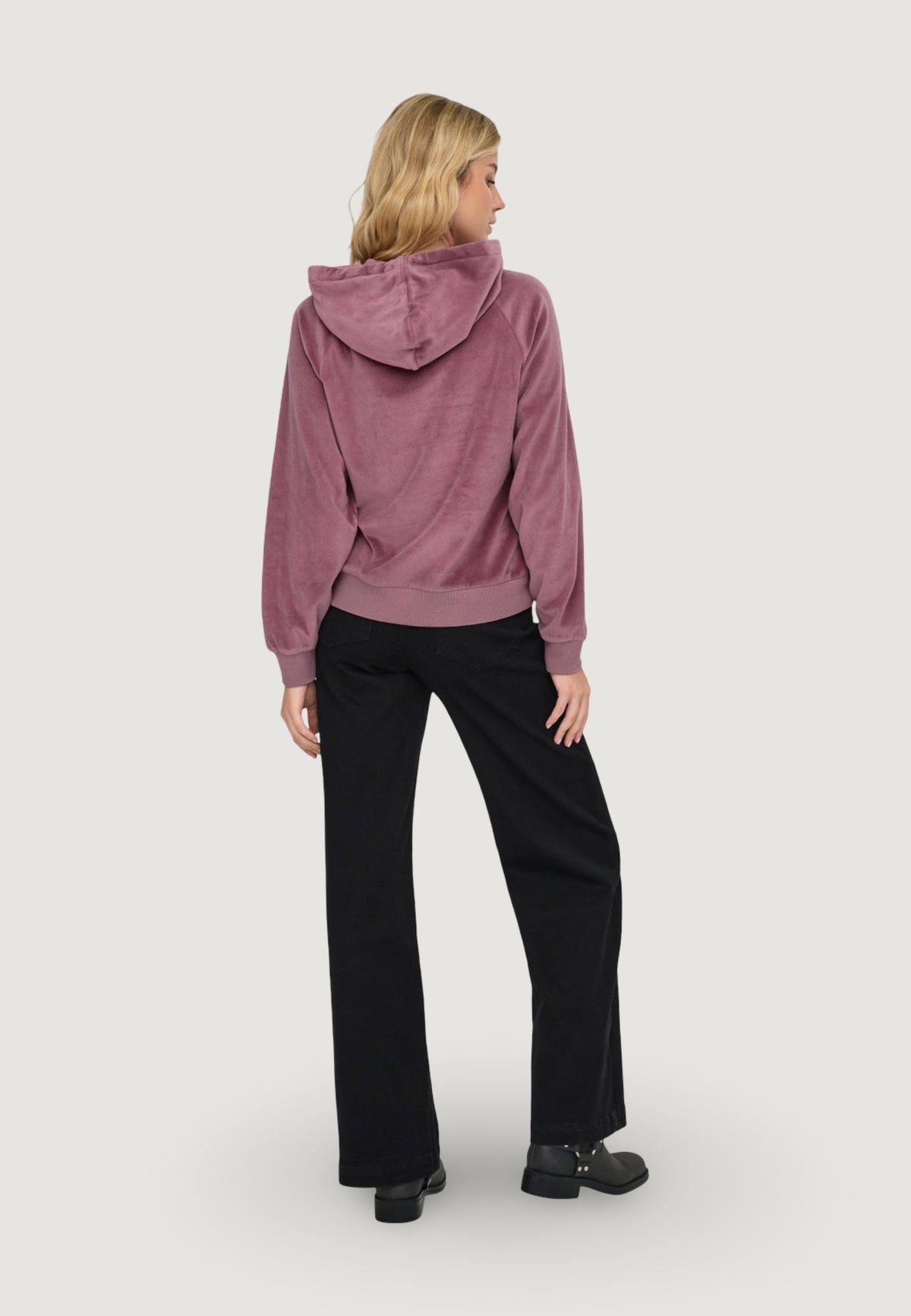 Hoodie Jacqueline de Yong JDYVIDA L/S VELVET HOODIE TOP JRS DIA
