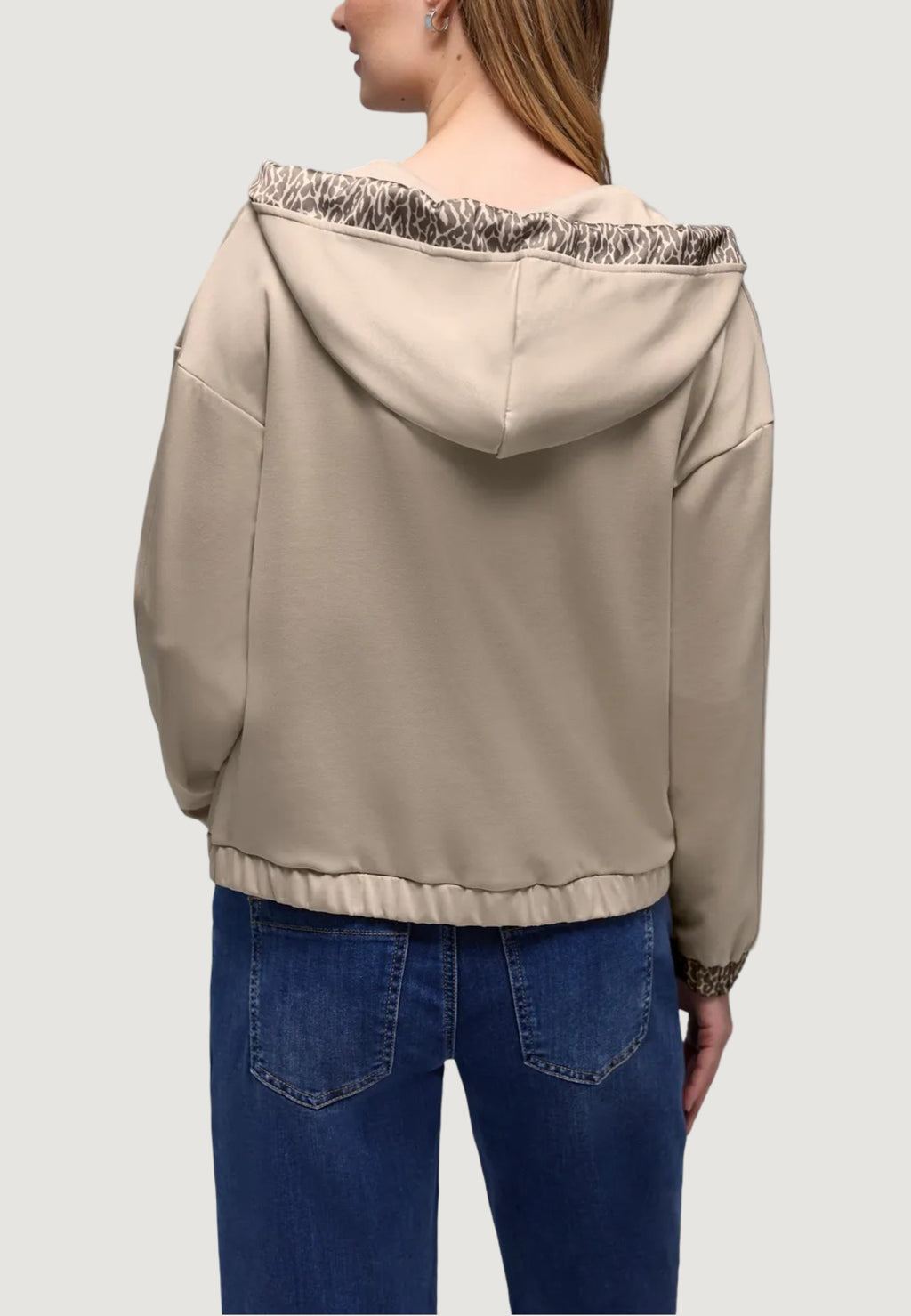Felpa con cappuccio Street One silk look hoody jacket w.printed details