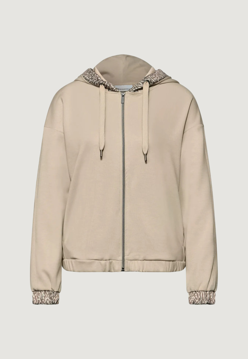 Felpa con cappuccio Street One silk look hoody jacket w.printed details