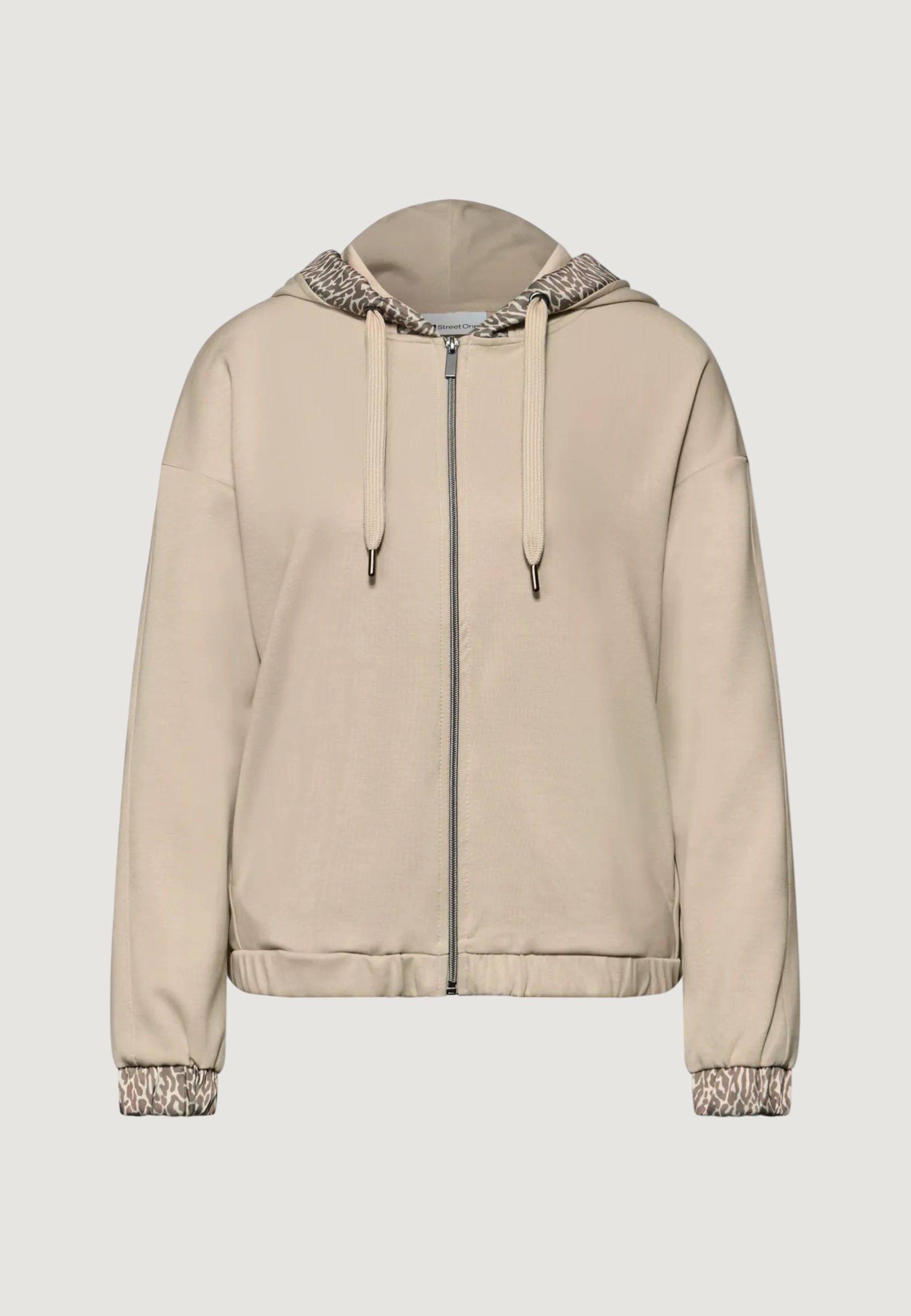 Felpa con cappuccio Street One silk look hoody jacket w.printed details