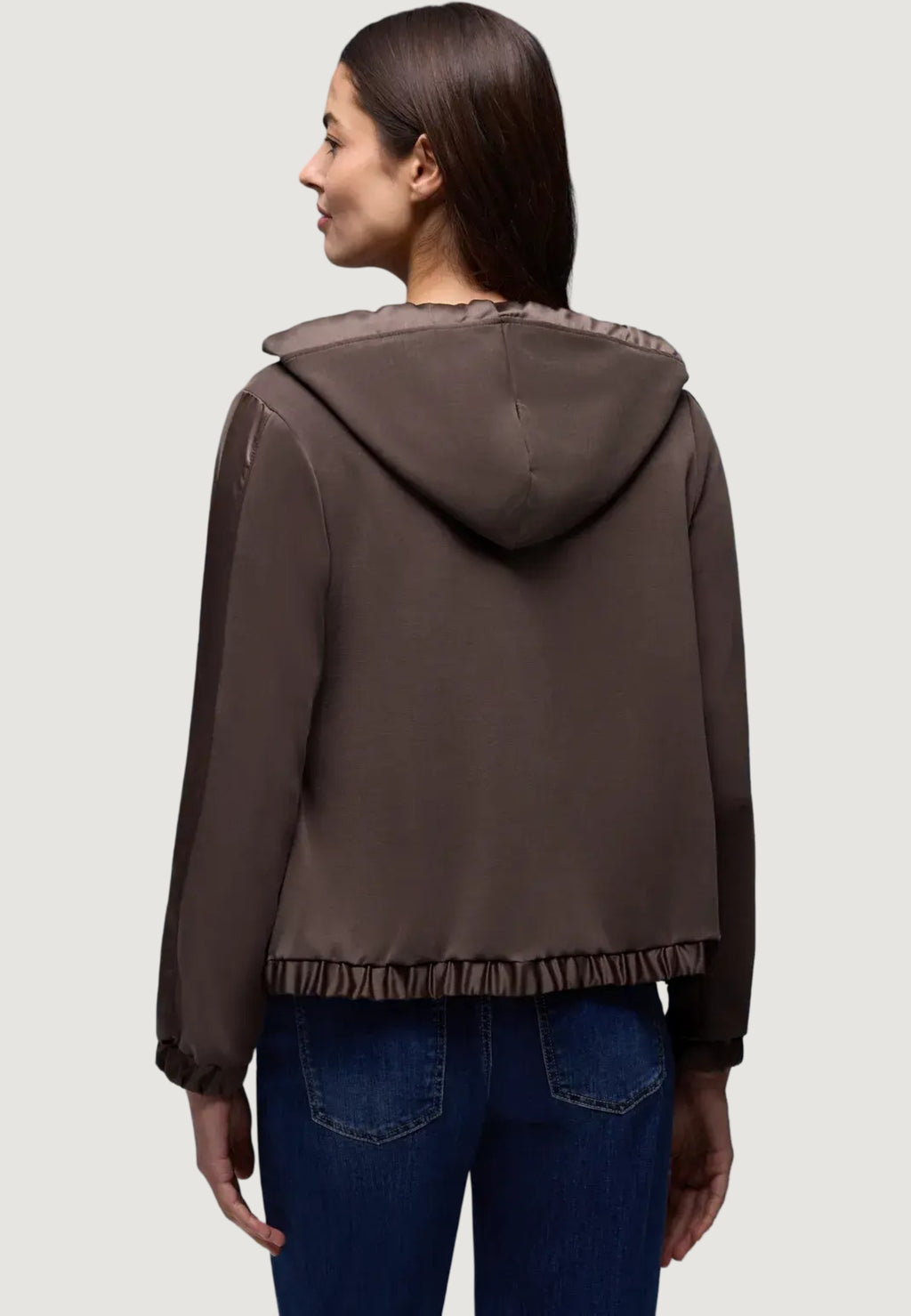 Felpa con cappuccio Street One short silk look hoody jacket