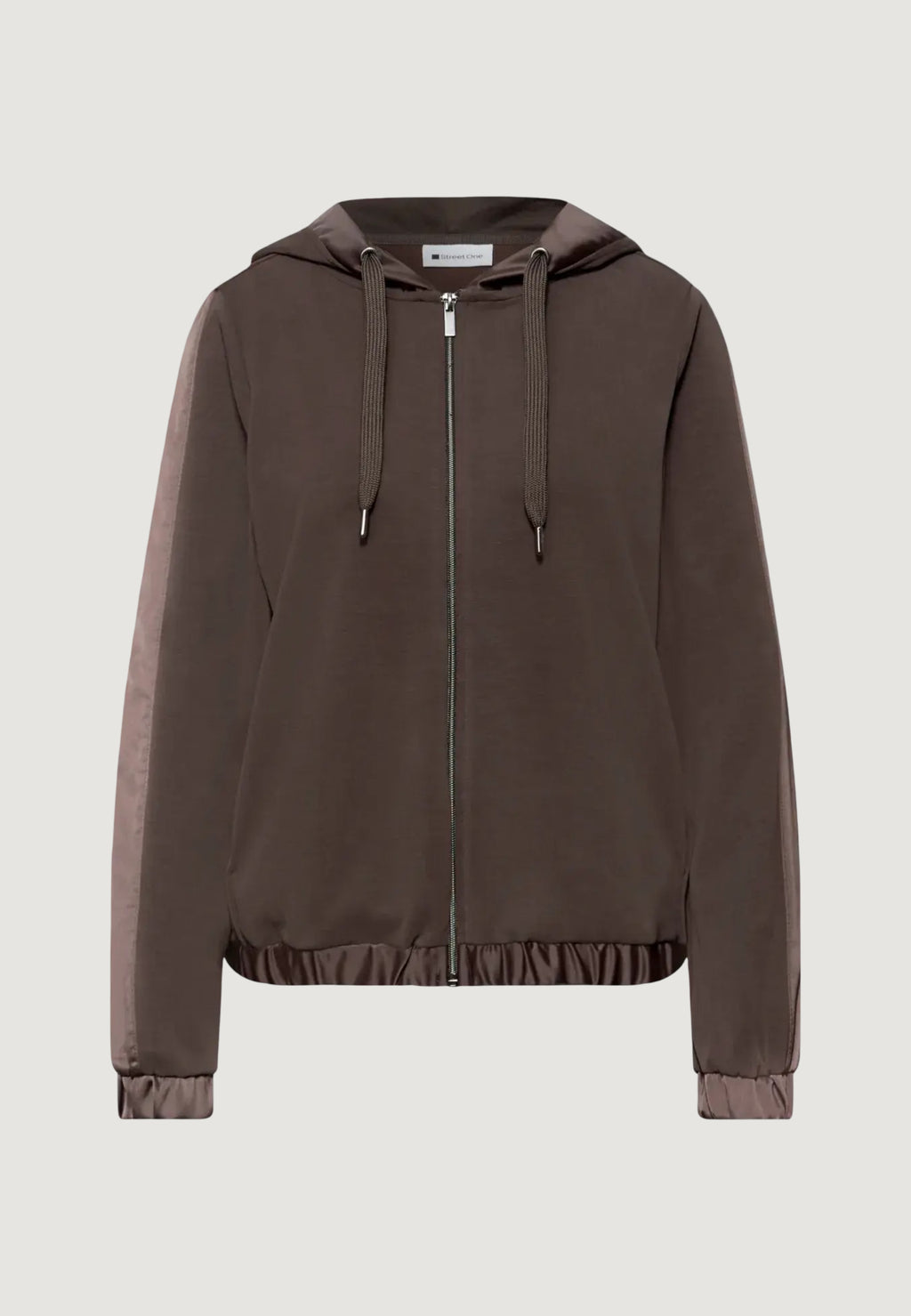 Felpa con cappuccio Street One short silk look hoody jacket