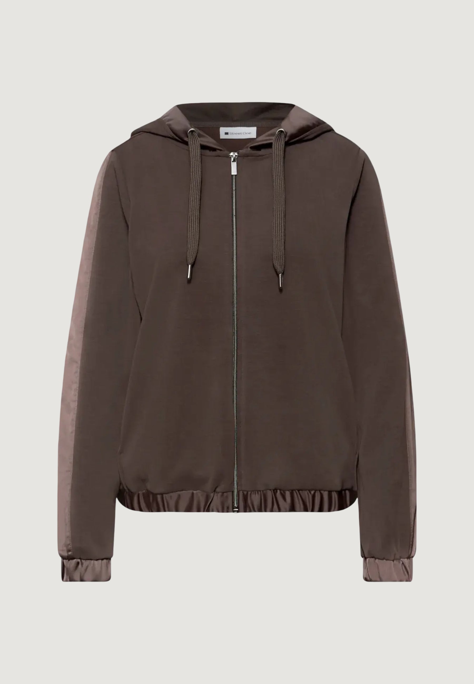 Felpa con cappuccio Street One short silk look hoody jacket